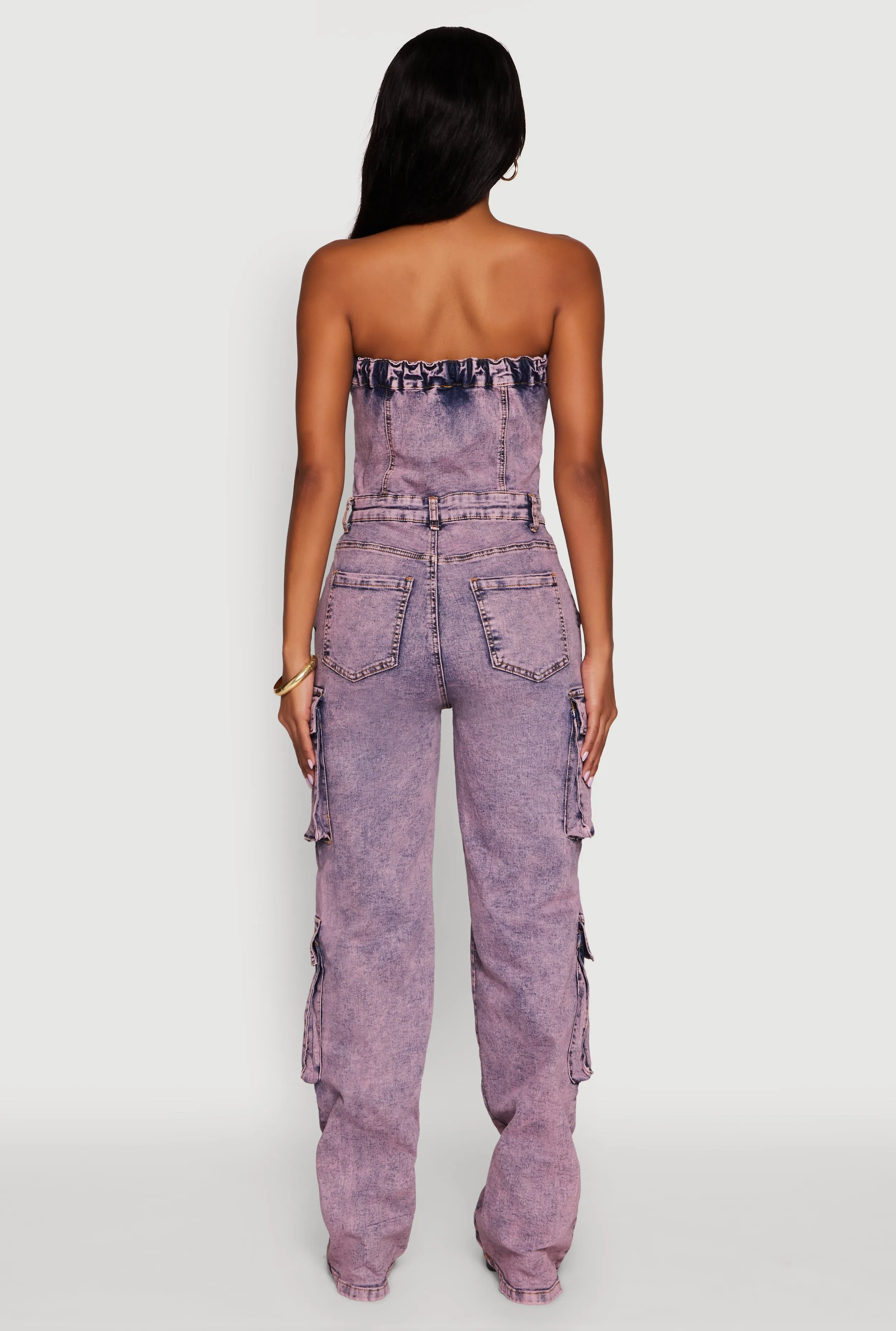 Daisy Mineral Wash Denim Jumpsuit with Cargo Pockets sold by Rainbow product image thumbnail 5