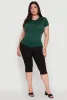 Plus Size Seamless Textured Knit Crew Neck T-Shirt sold by Rainbow