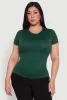 Plus Size Seamless Textured Knit Crew Neck T-Shirt sold by Rainbow