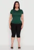 Plus Size Seamless Textured Knit Crew Neck T-Shirt sold by Rainbow