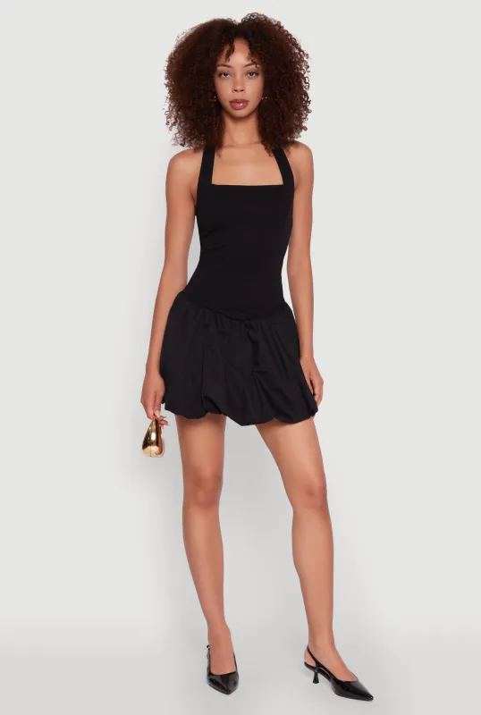 Iris Halter Bubble Hem Dress sold by Rainbow