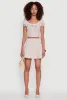 Gingham Lace Trim Tiered Mini Skirt sold by Rainbow