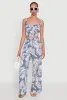 Iris Sleeveless Leaf Print Scoop Neck Crop Top sold by Rainbow