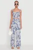 Iris Sleeveless Leaf Print Scoop Neck Crop Top sold by Rainbow