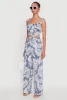 Iris Sleeveless Leaf Print Scoop Neck Crop Top sold by Rainbow