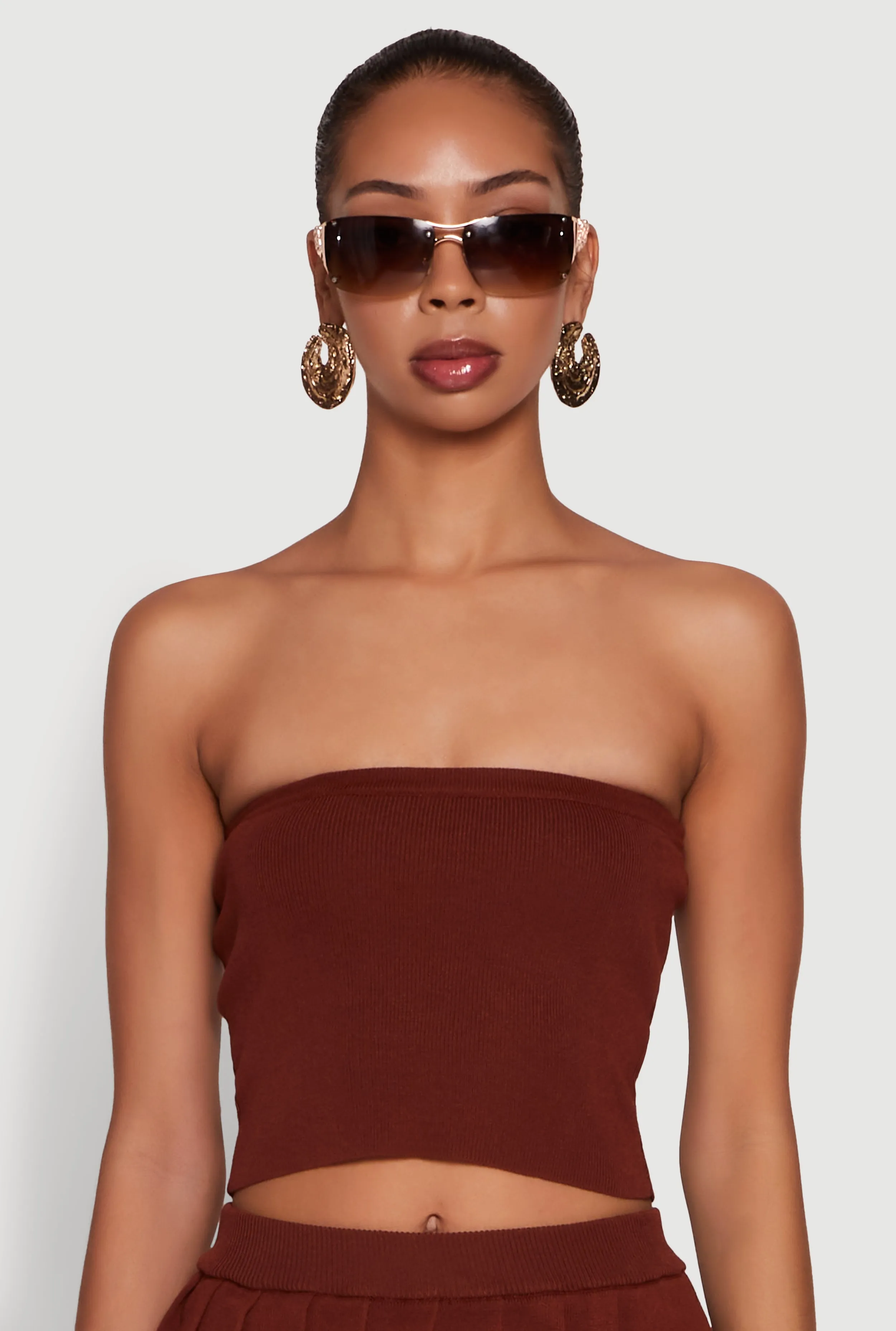 Daisy Rib Knit Cropped Tube Top sold by Rainbow