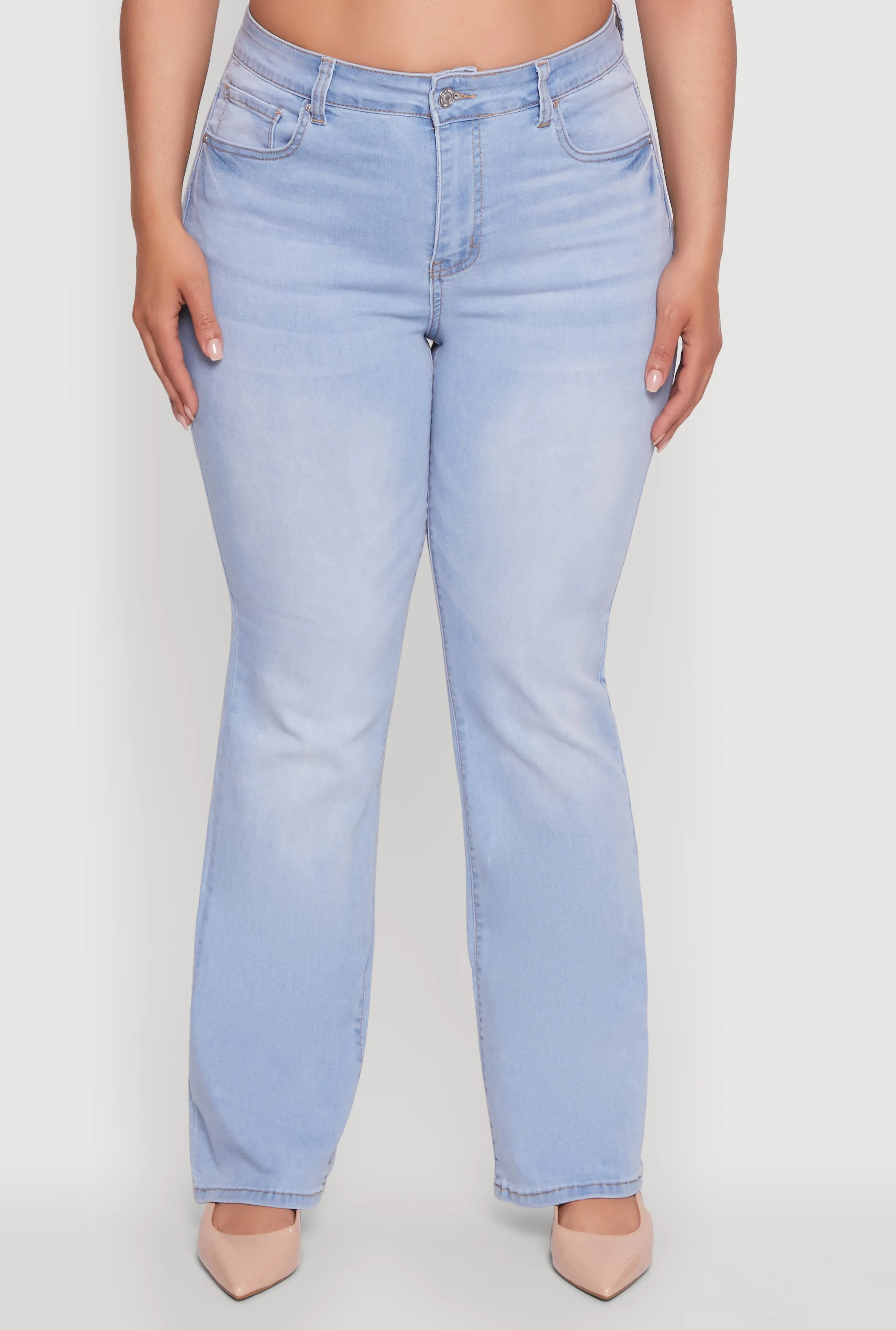 Plus Size WAX High Waisted Whiskered Slim Flared Leg Jeans sold by Rainbow product image thumbnail 5