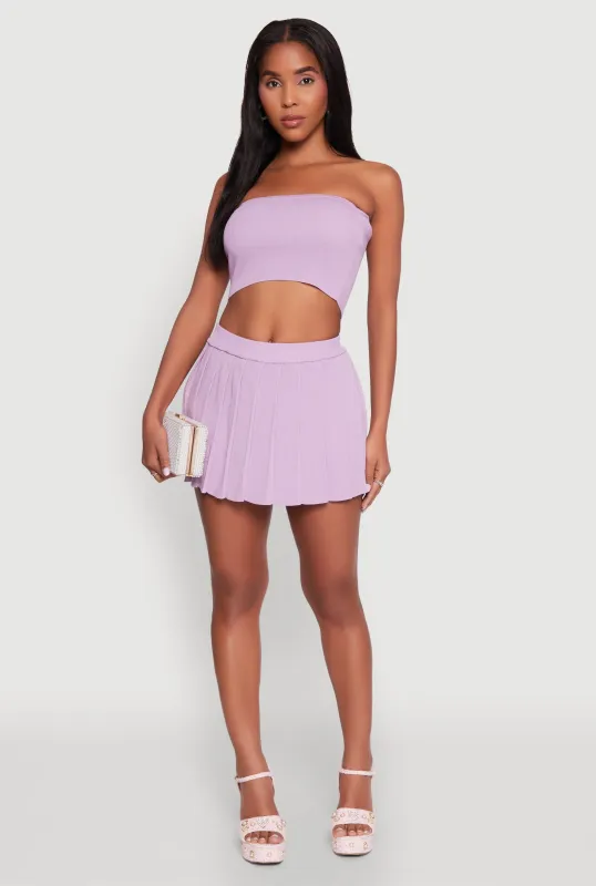 Daisy Rib Knit Pleated Skort sold by Rainbow