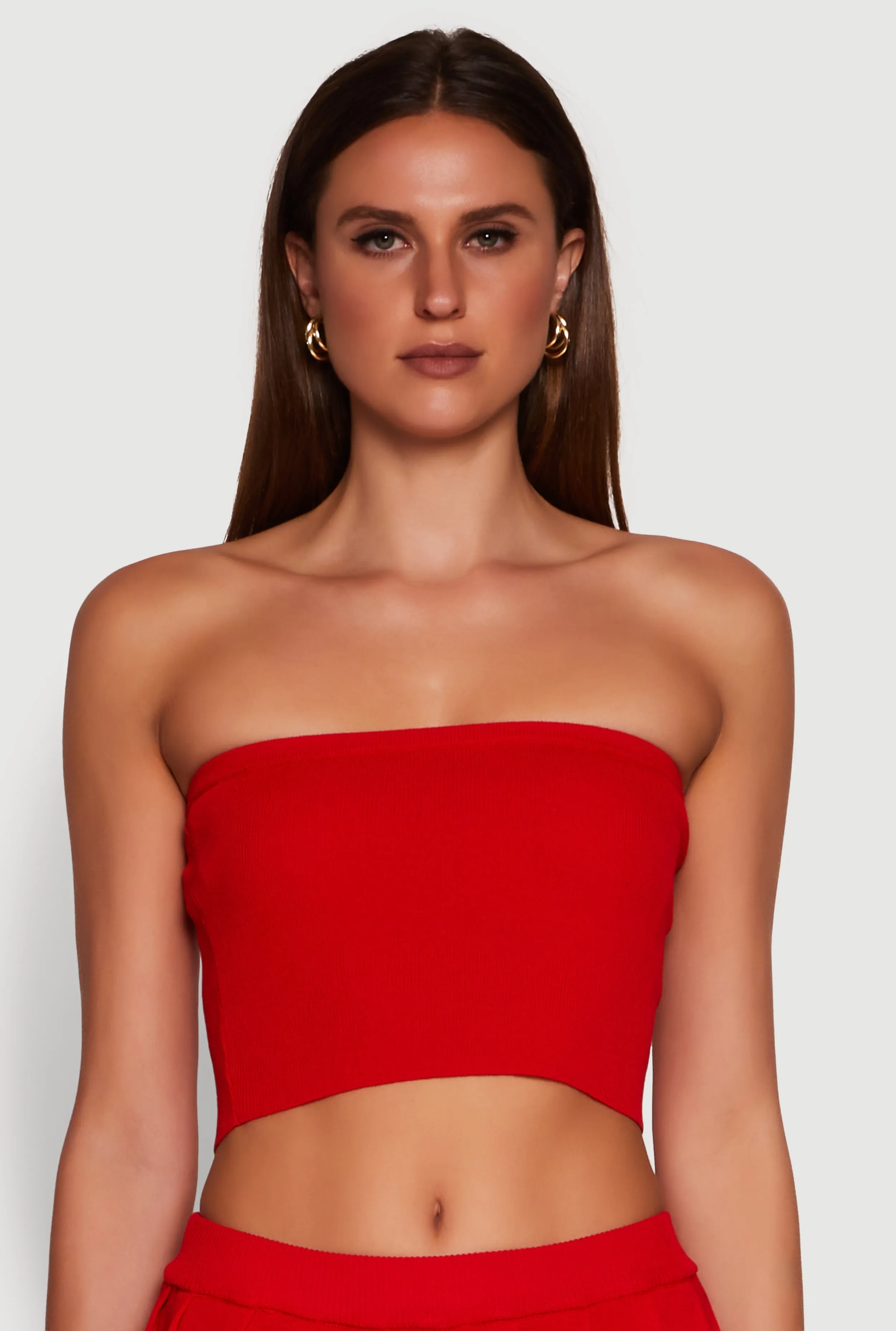 Daisy Rib Knit Cropped Tube Top sold by Rainbow