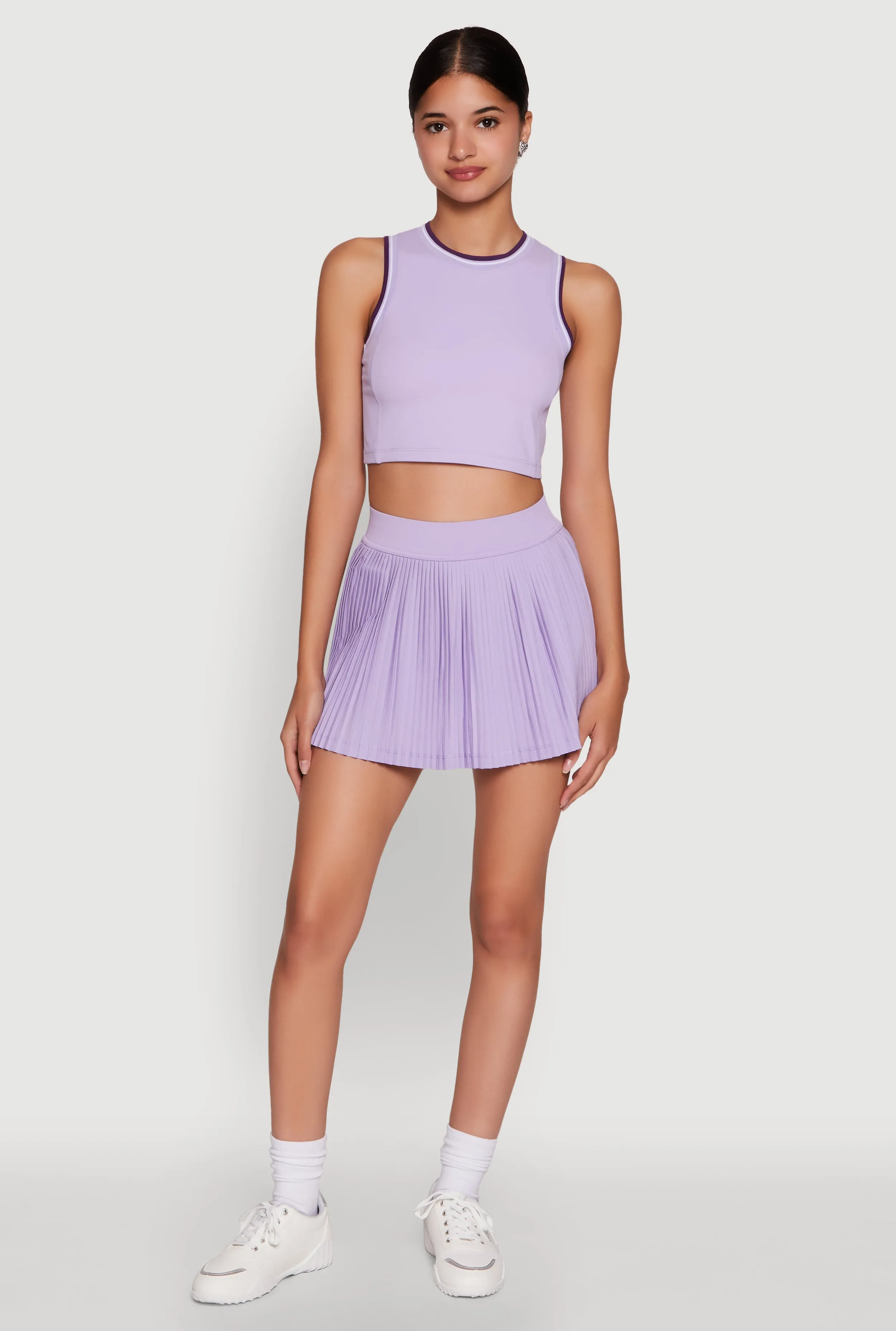 Trendy Sleeveless Cropped Crew Neck Top with Contrast Trim sold by Rainbow product image thumbnail 2