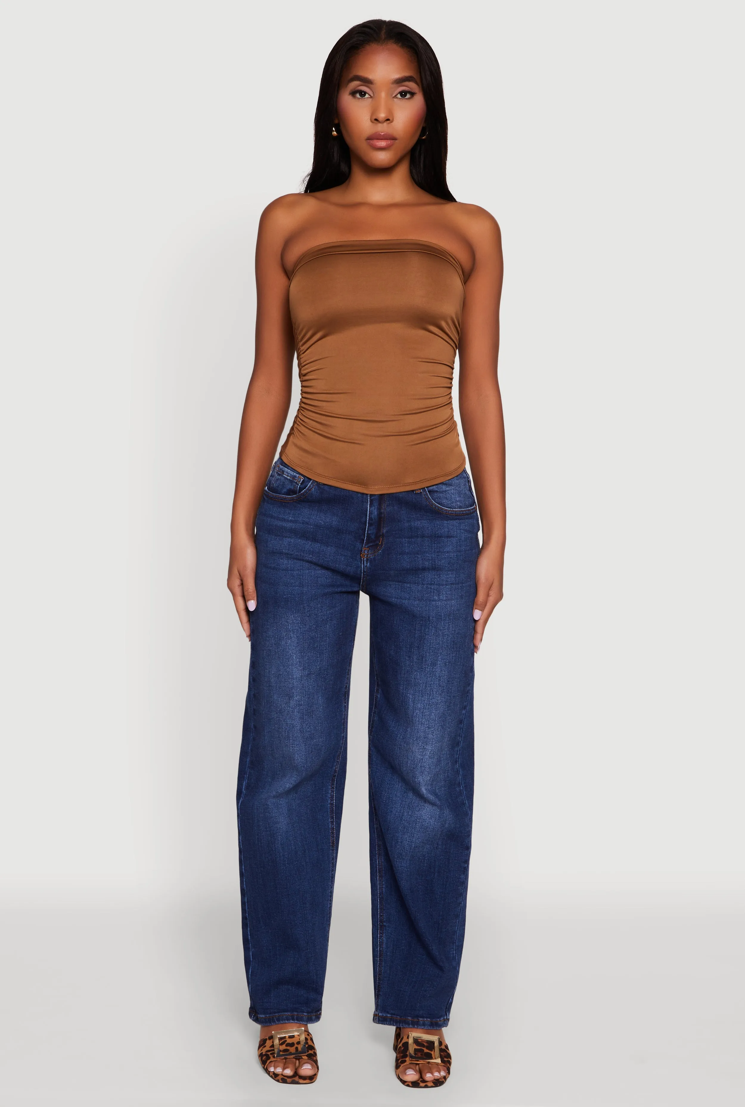 Trendy Side Ruched Tube Top sold by Rainbow product image thumbnail 3