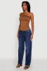 Trendy Side Ruched Tube Top sold by Rainbow