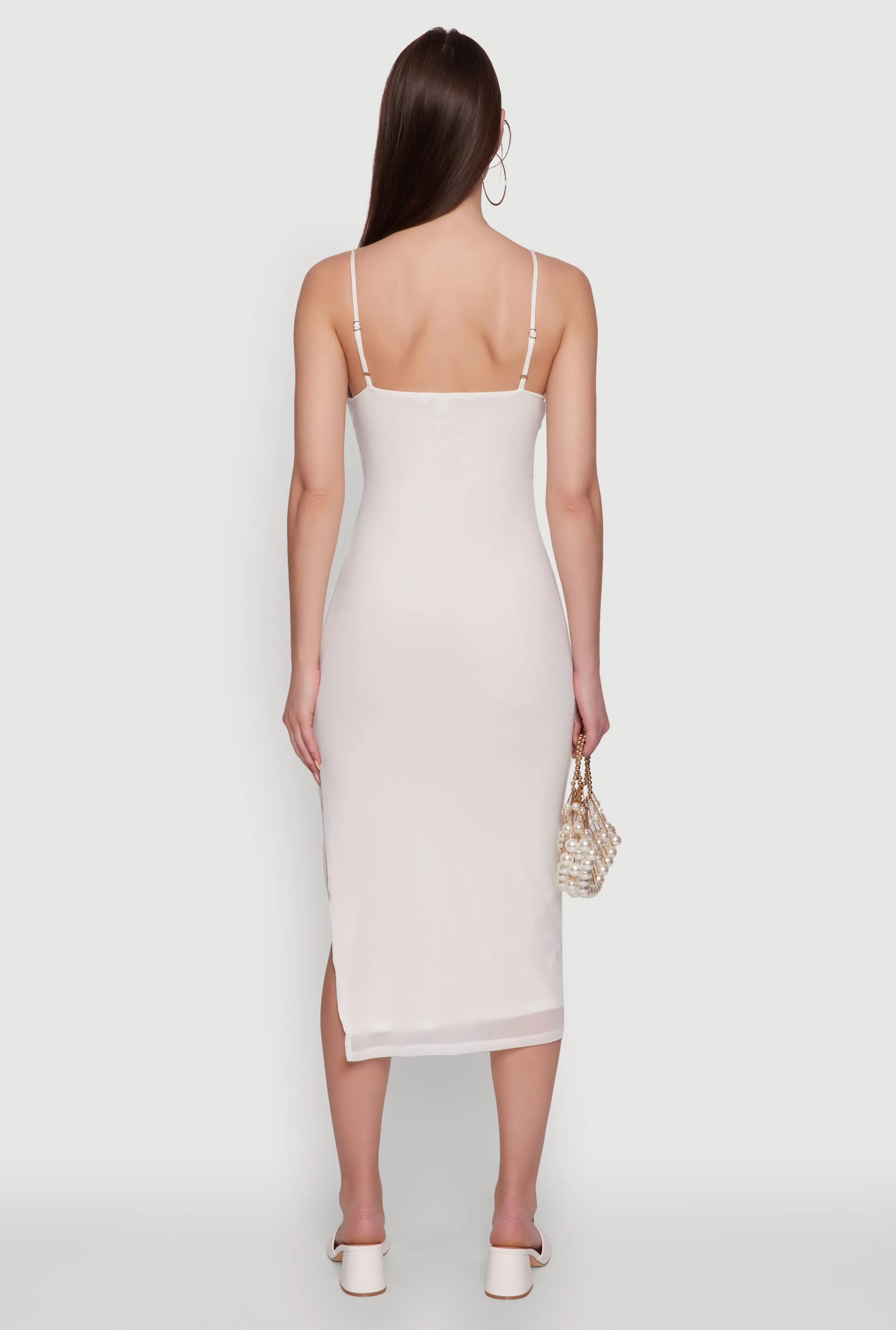 Haute Monde Mesh Overlay Side Slit Bustier Dress sold by Rainbow product image thumbnail 5