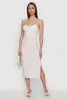 Haute Monde Mesh Overlay Side Slit Bustier Dress sold by Rainbow
