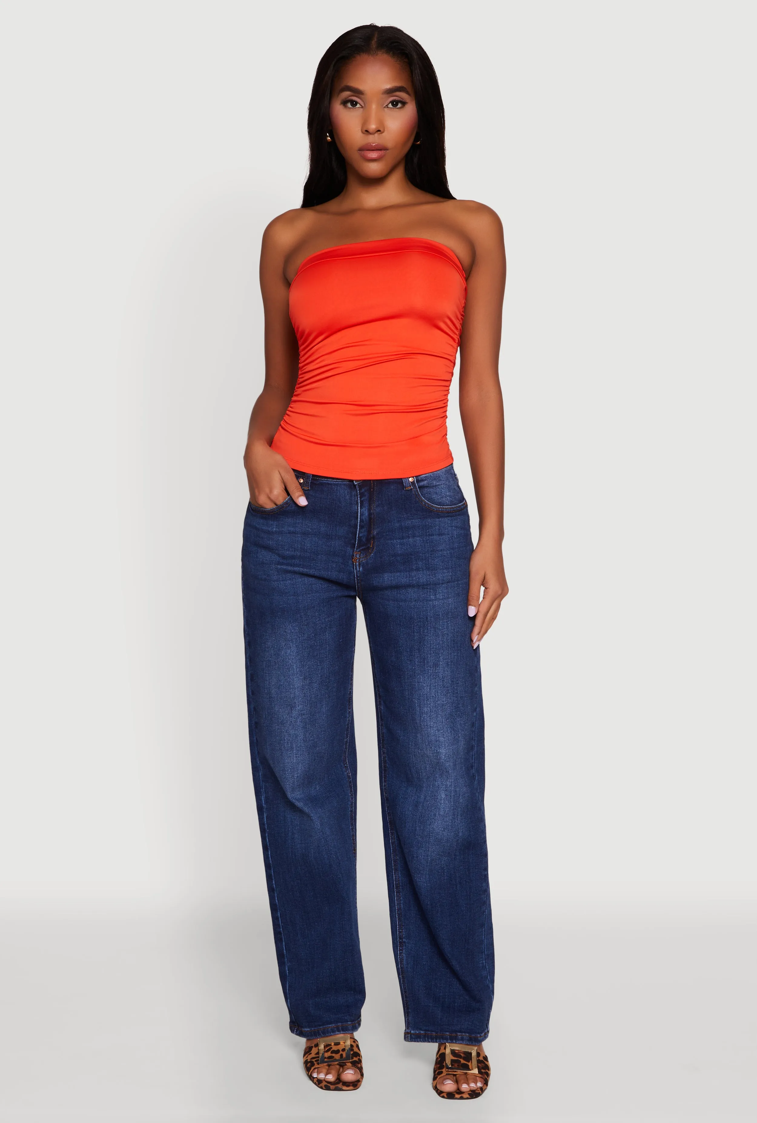 Trendy Side Ruched Tube Top sold by Rainbow product image thumbnail 3