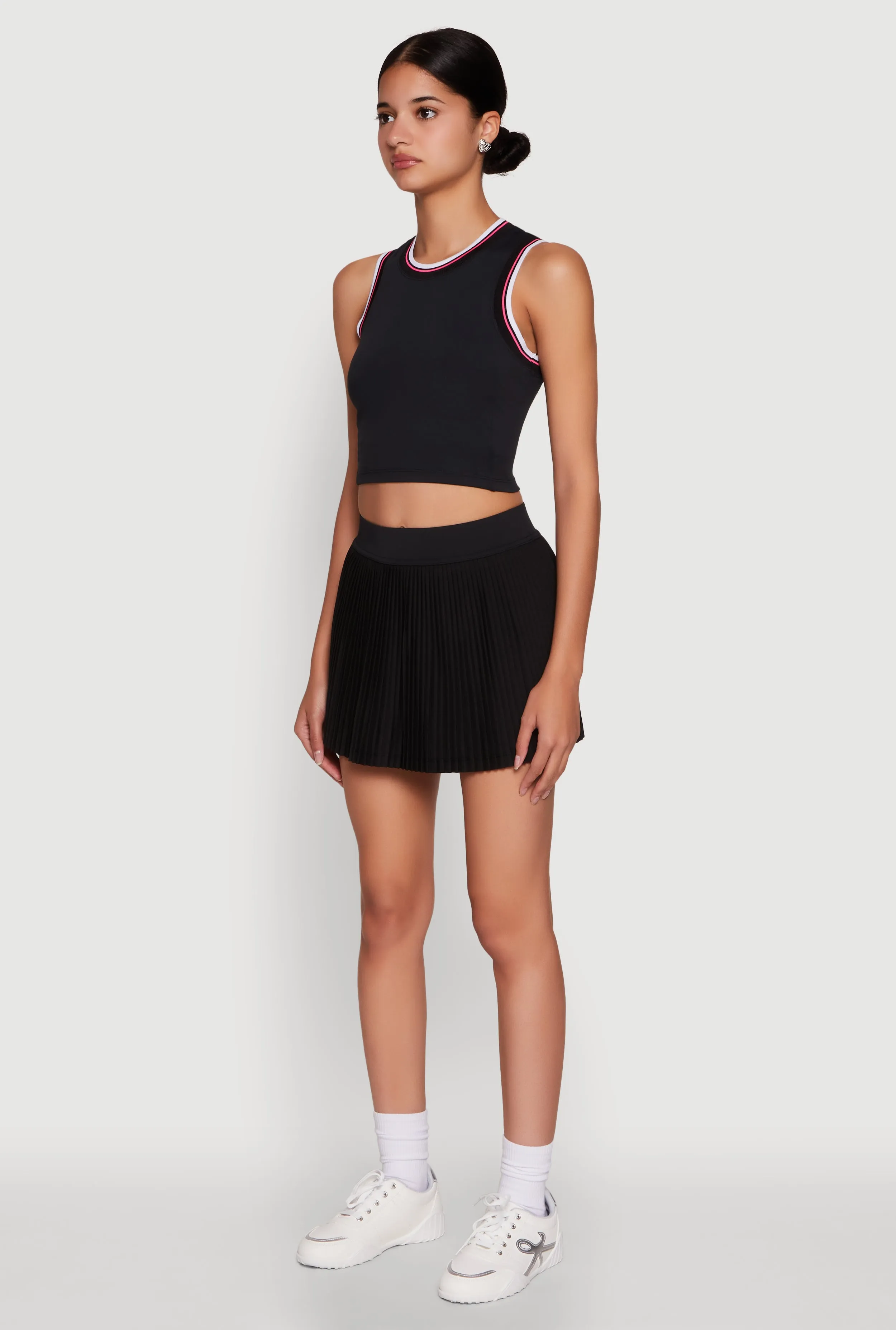 Trendy Sleeveless Cropped Crew Neck Top with Contrast Trim sold by Rainbow product image thumbnail 5