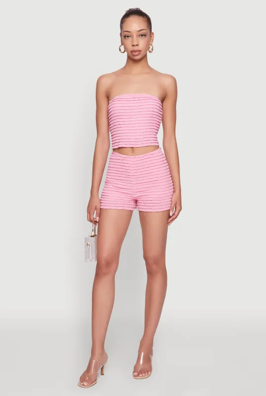 Haute Monde Stylish Tiered Lace Ruffle Shorts sold by Rainbow