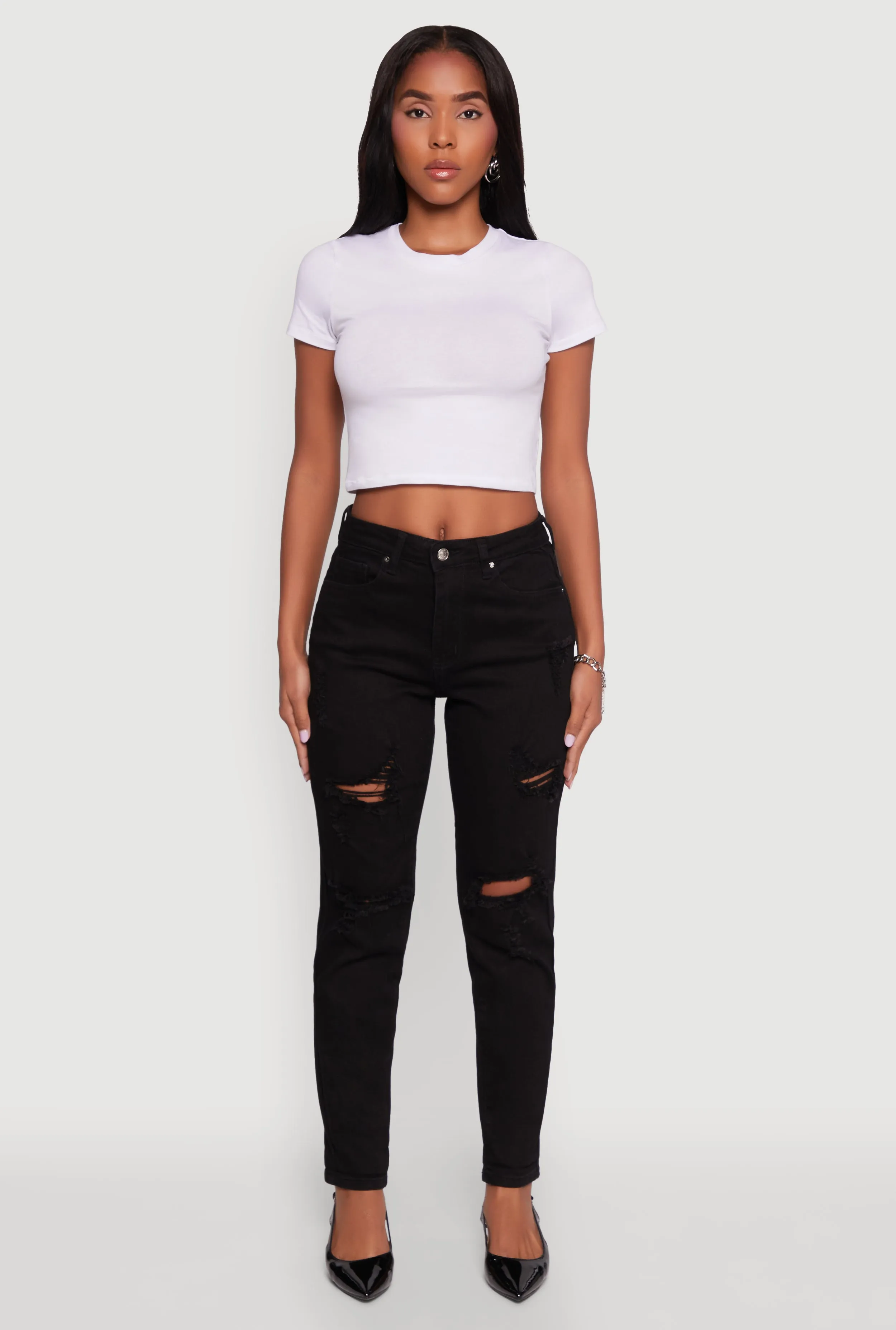 WAX Distressed Stretch Slim Leg Jeans sold by Rainbow product image thumbnail 2