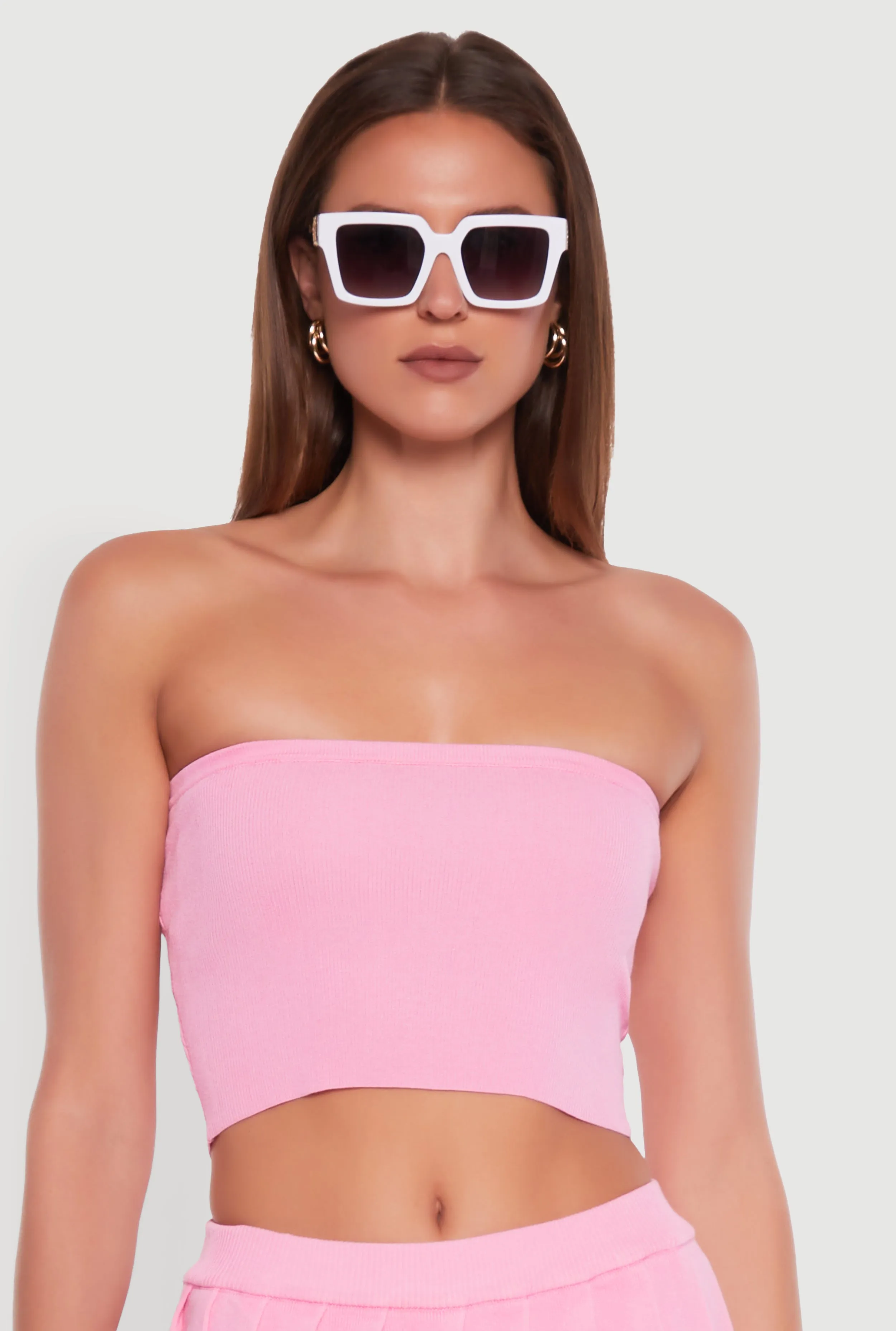 Daisy Rib Knit Cropped Tube Top sold by Rainbow