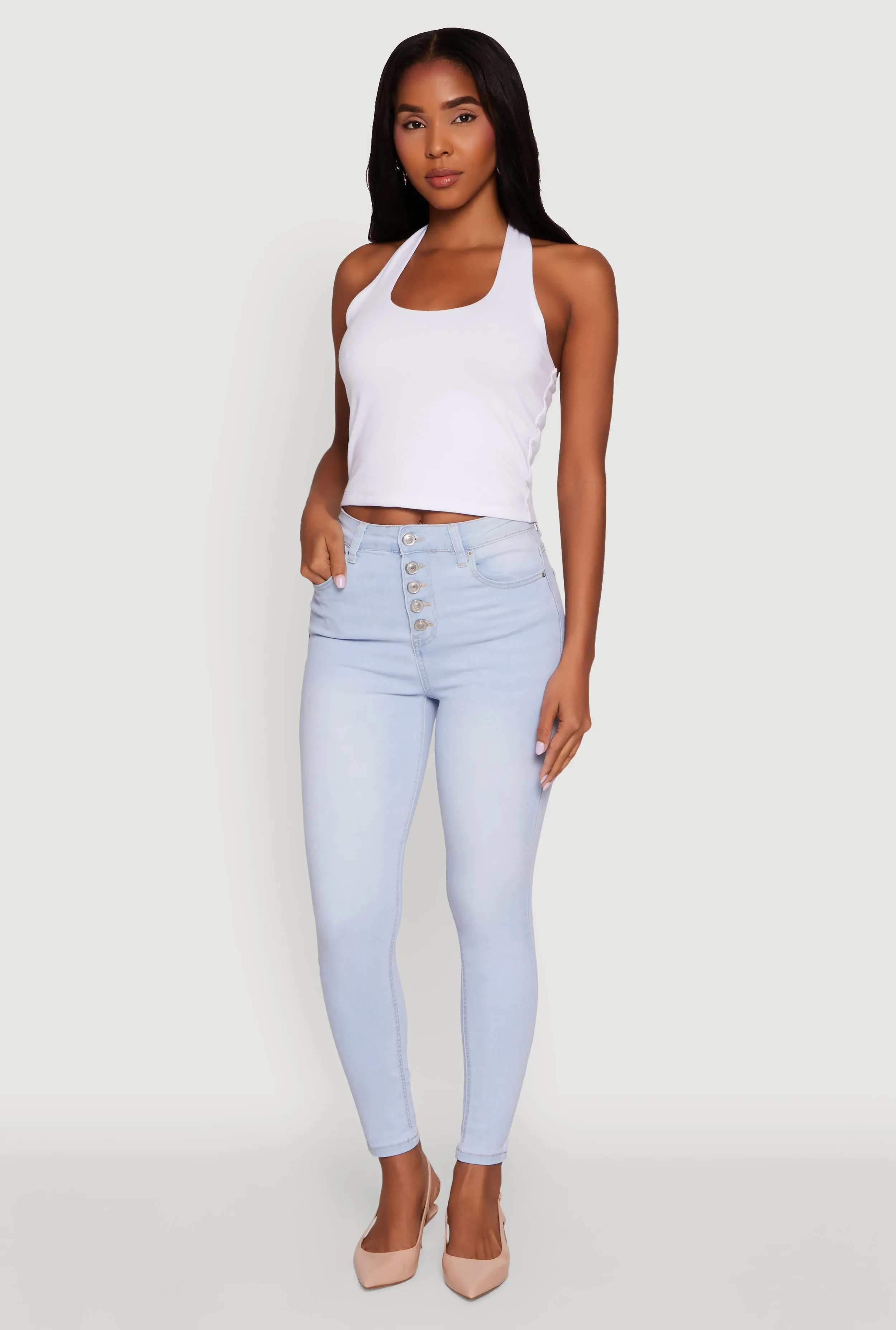 WAX High Waisted Skinny Leg Stretch Jeans sold by Rainbow