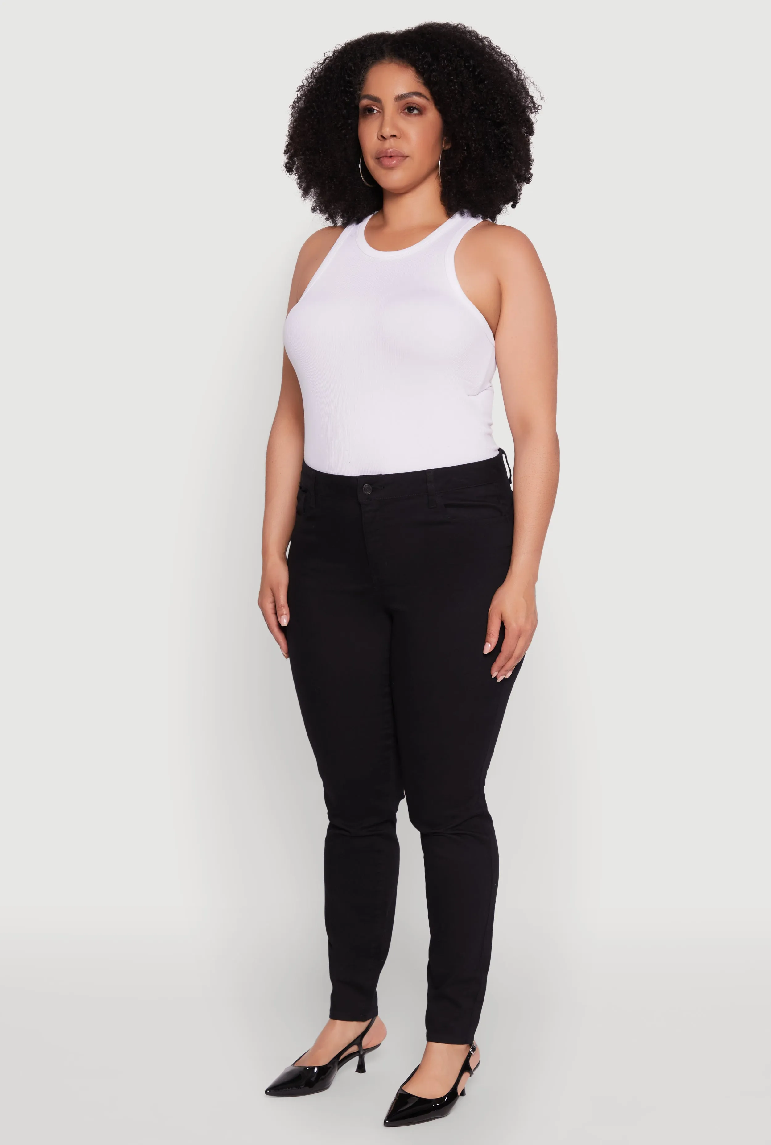 Plus Size WAX Twill High Waisted Skinny Leg Pants sold by Rainbow product image thumbnail 3