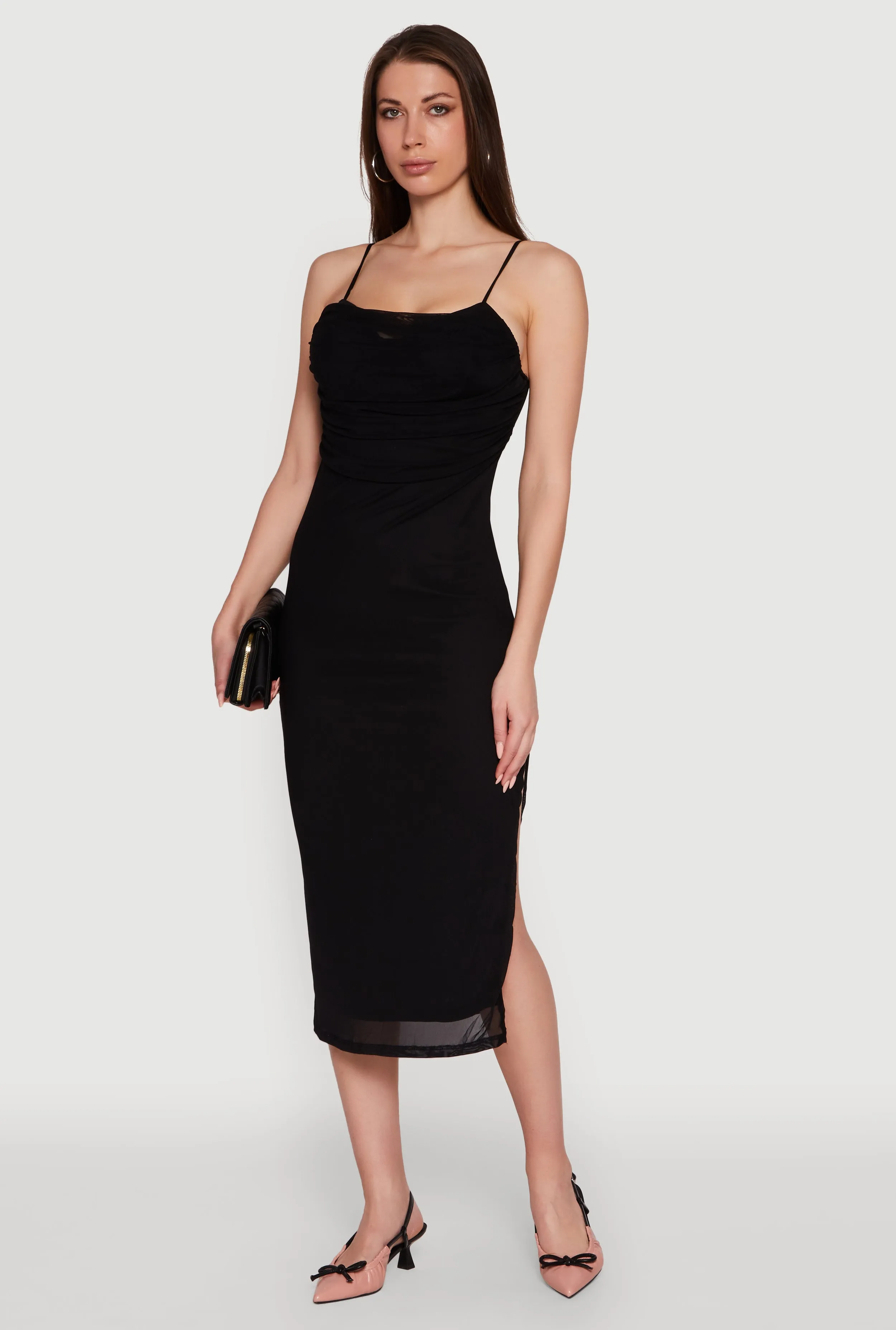 Haute Monde Mesh Overlay Side Slit Bustier Dress sold by Rainbow product image thumbnail 2