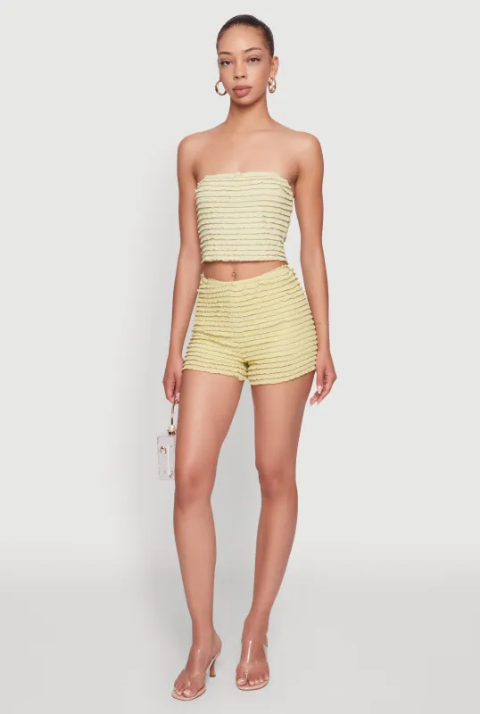 Haute Monde Tiered Lace Cropped Tube Top sold by Rainbow