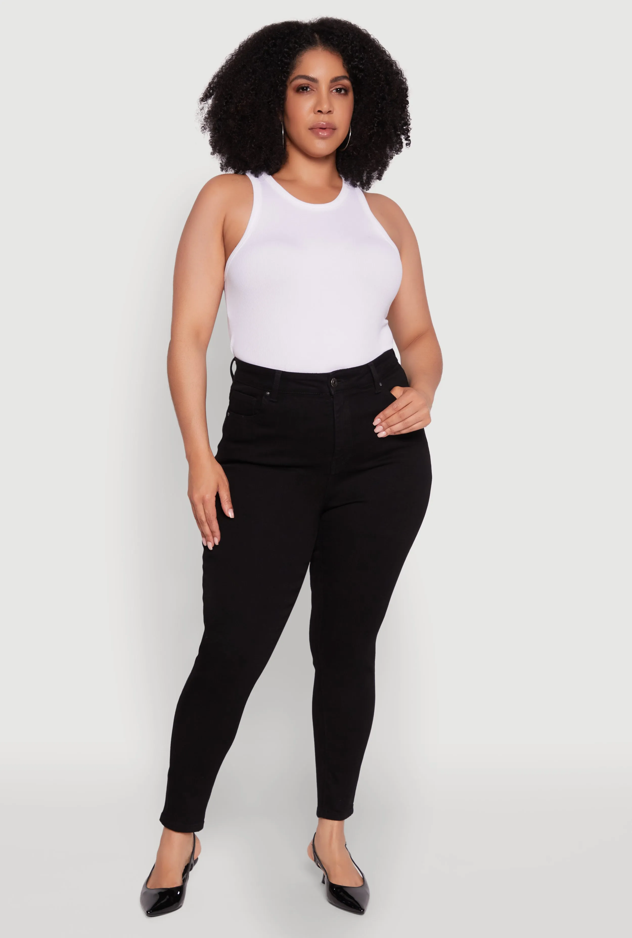 Plus Size WAX Chic High Waisted Skinny Jeans sold by Rainbow