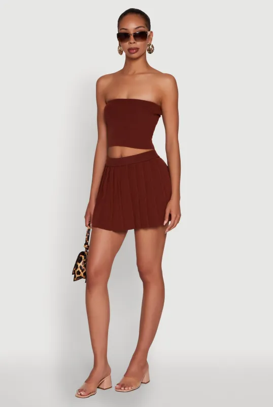 Daisy Rib Knit Pleated Skort sold by Rainbow