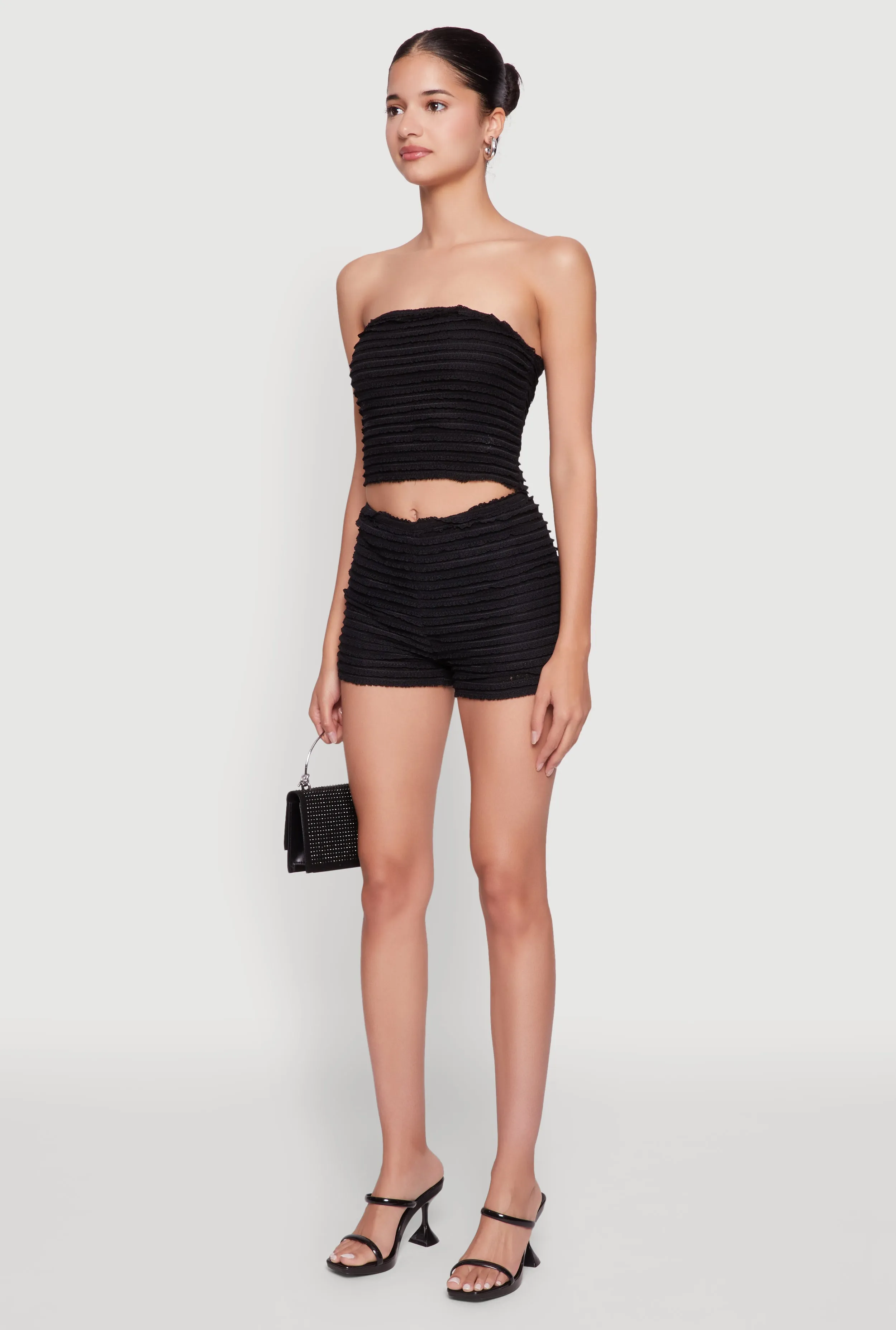 Haute Monde Tiered Lace Cropped Tube Top sold by Rainbow product image thumbnail 3