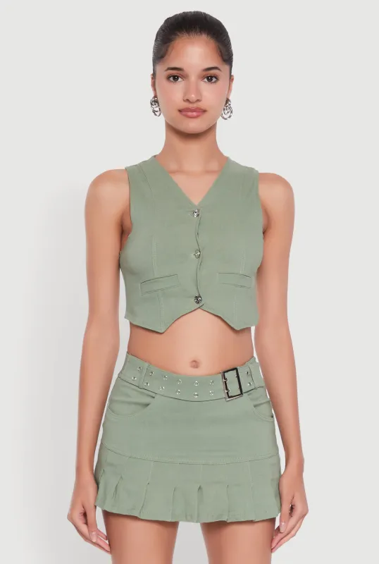 Trendy Hyperstretch V-Neck Cropped Vest sold by Rainbow