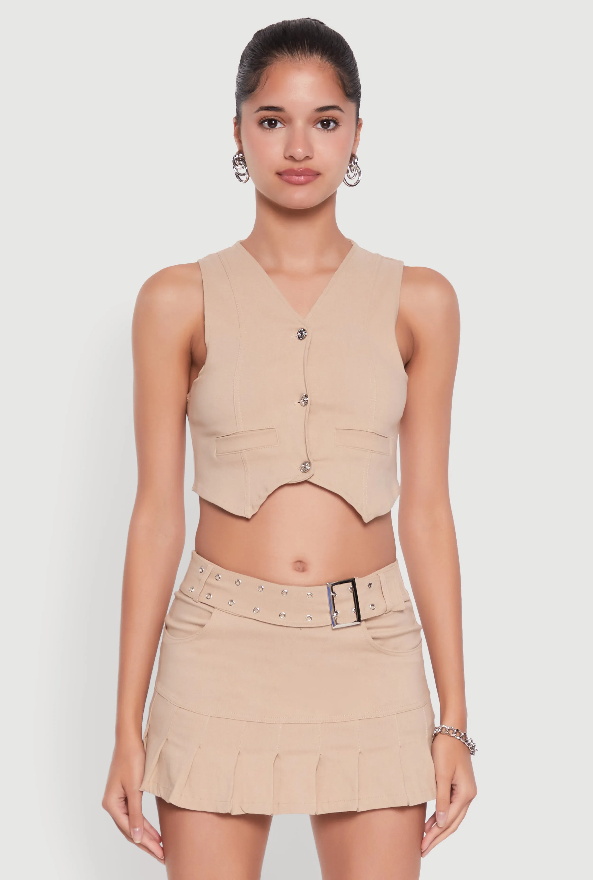 Trendy Hyperstretch V-Neck Cropped Vest sold by Rainbow