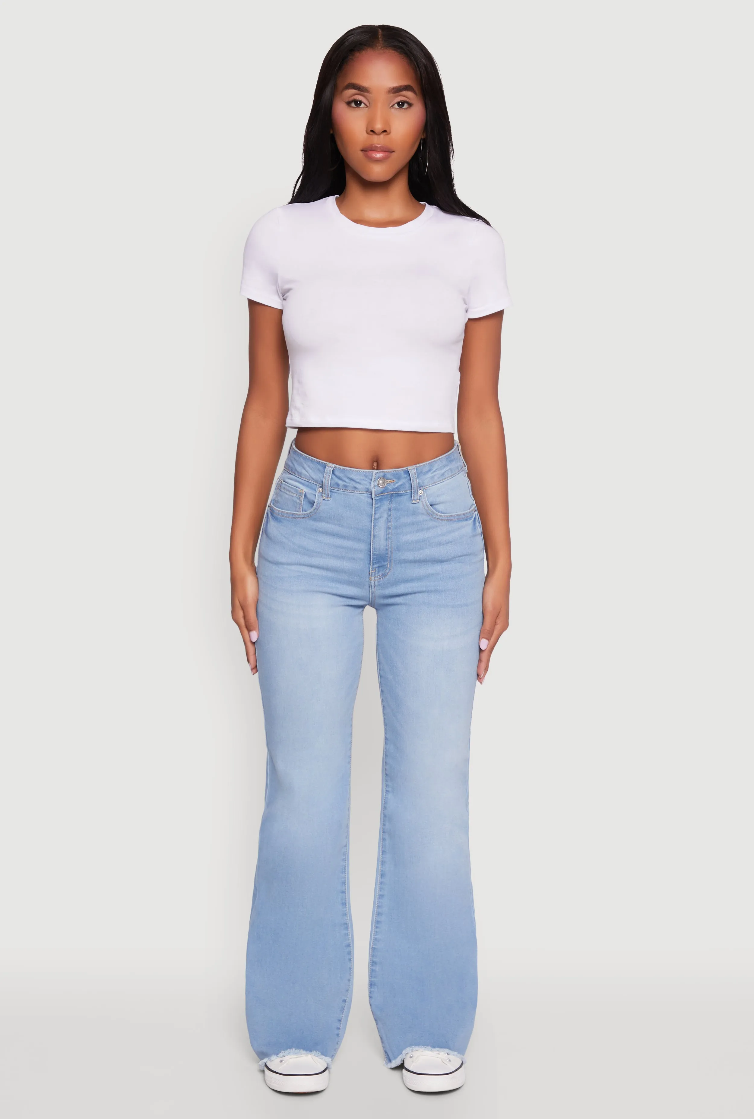 WAX Whiskered Mid Rise Frayed Hem Flare Jeans sold by Rainbow product image thumbnail 2