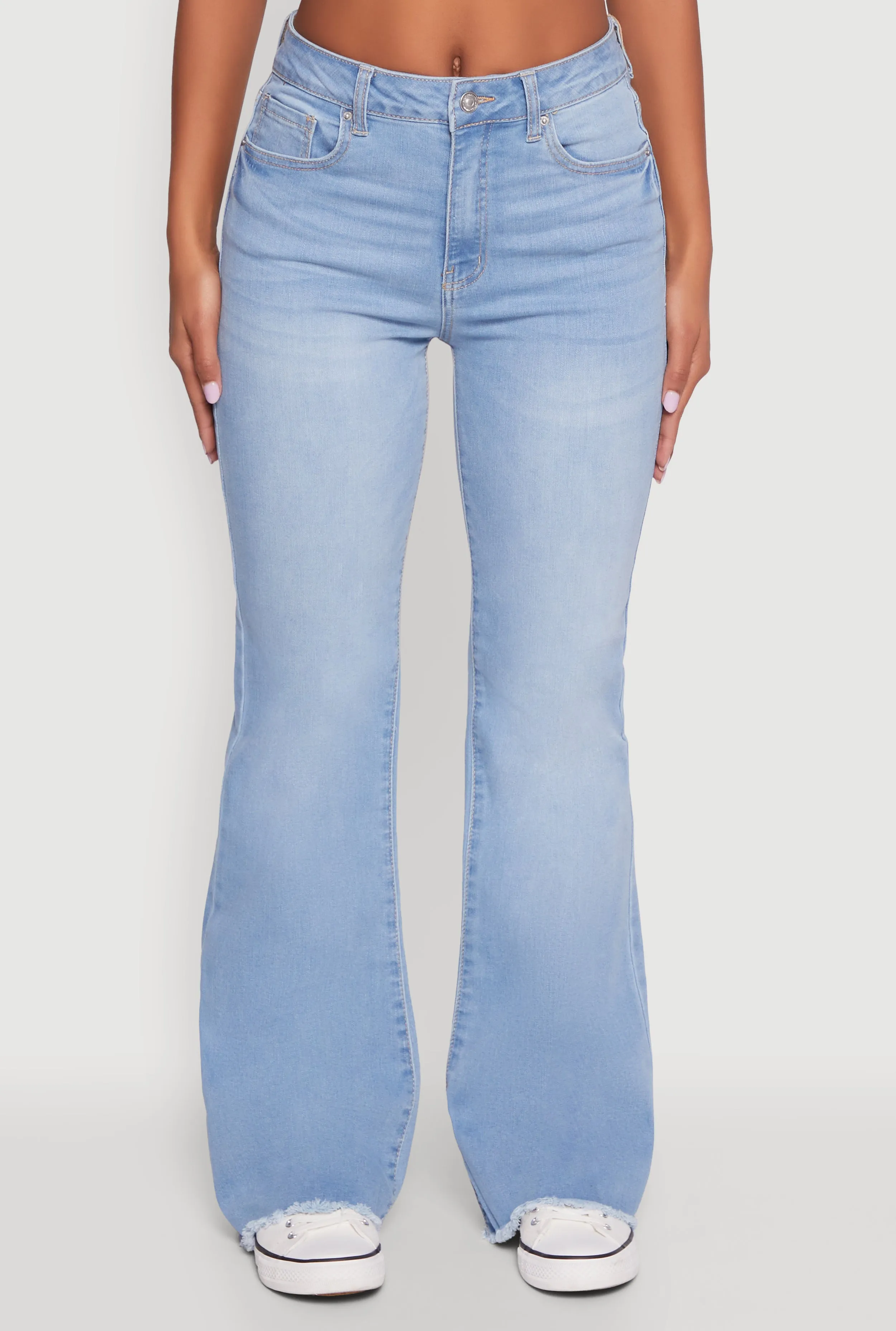 WAX Whiskered Mid Rise Frayed Hem Flare Jeans sold by Rainbow product image thumbnail 5