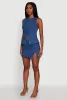 Trendy High Neck Button Front Denim Vest sold by Rainbow