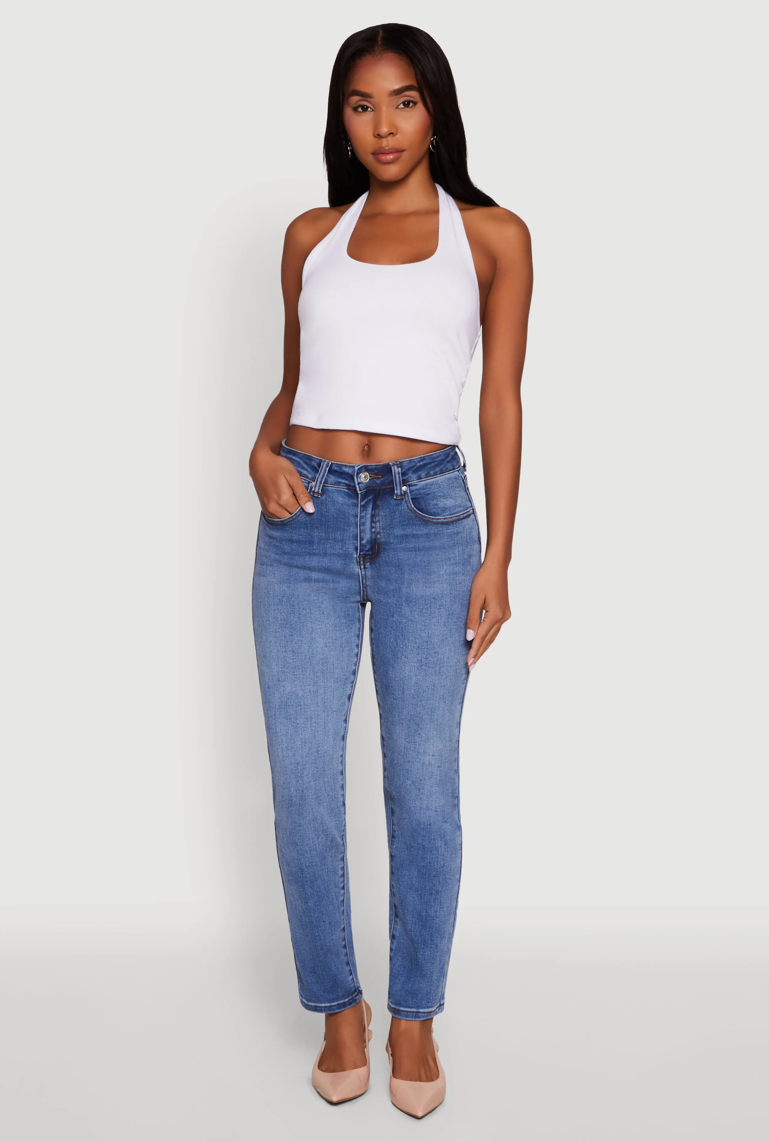 WAX Slim Straight High Rise Jeans sold by Rainbow