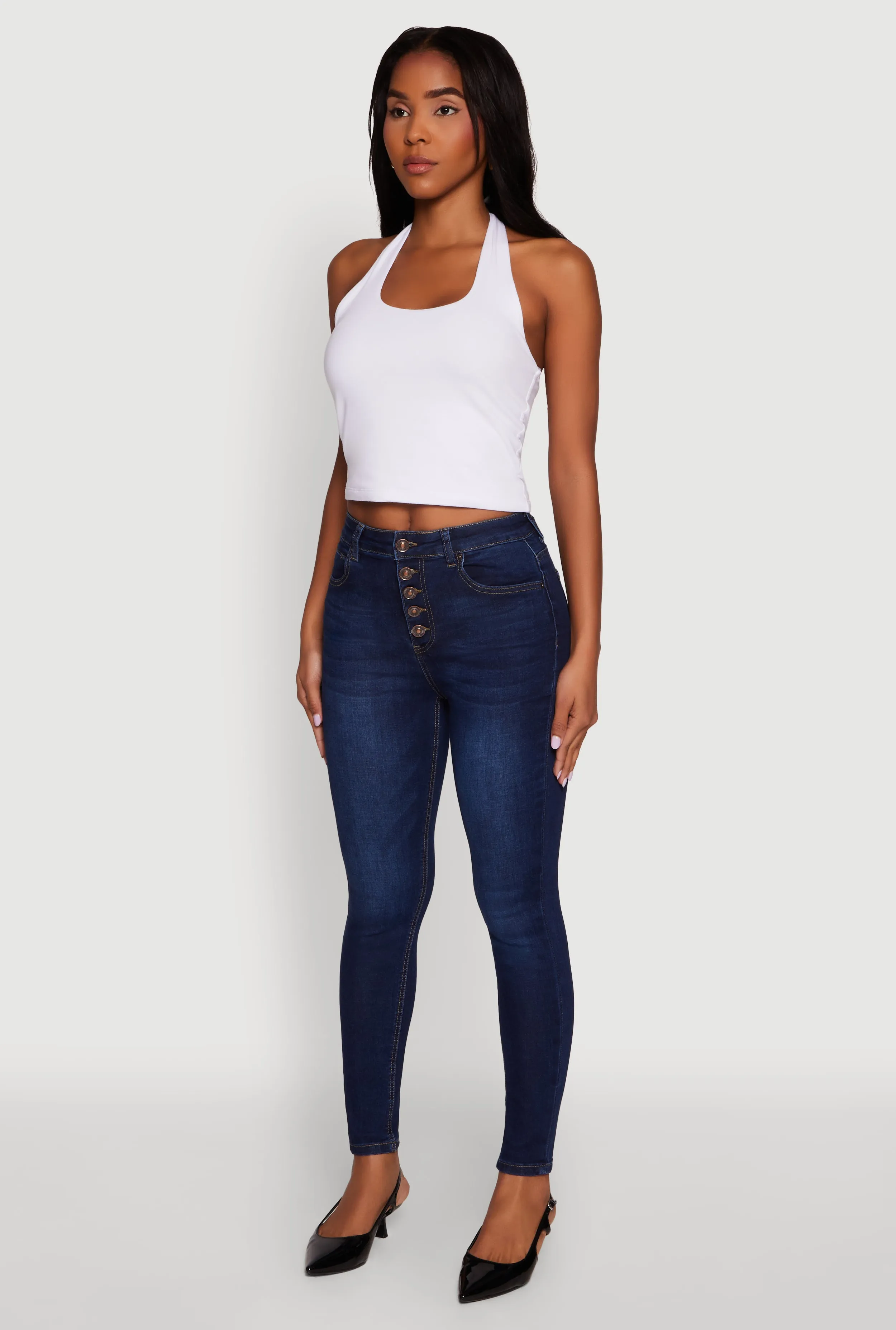 WAX Button Fly Skinny Jeans sold by Rainbow product image thumbnail 3