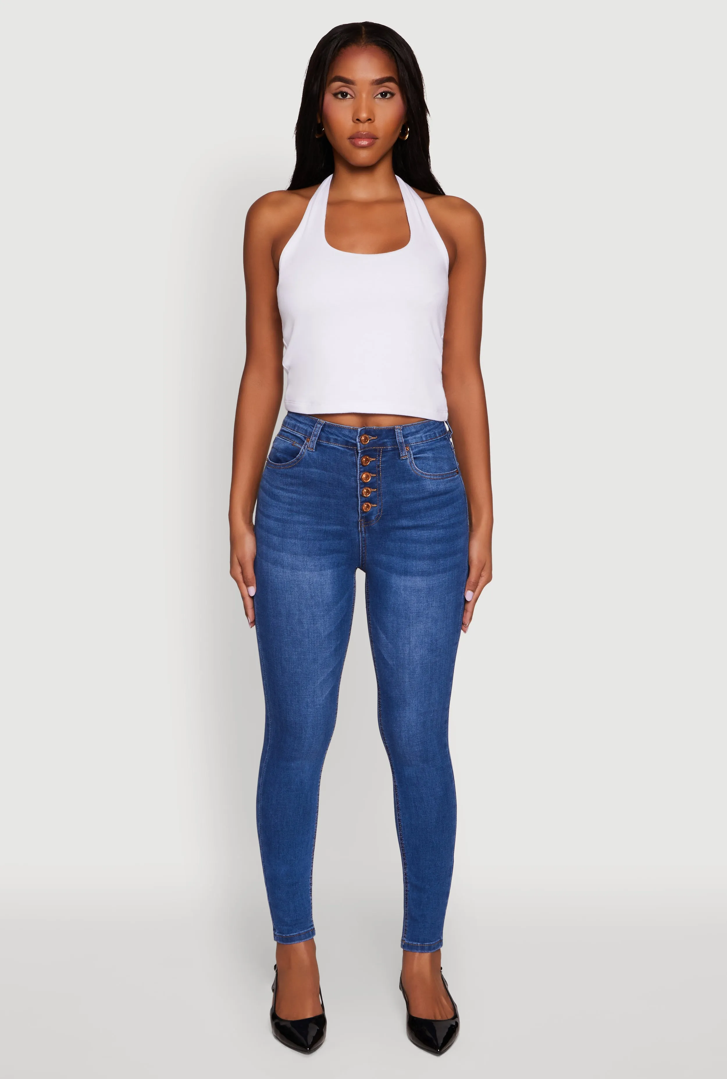 WAX Button Fly Skinny Jeans sold by Rainbow product image thumbnail 2