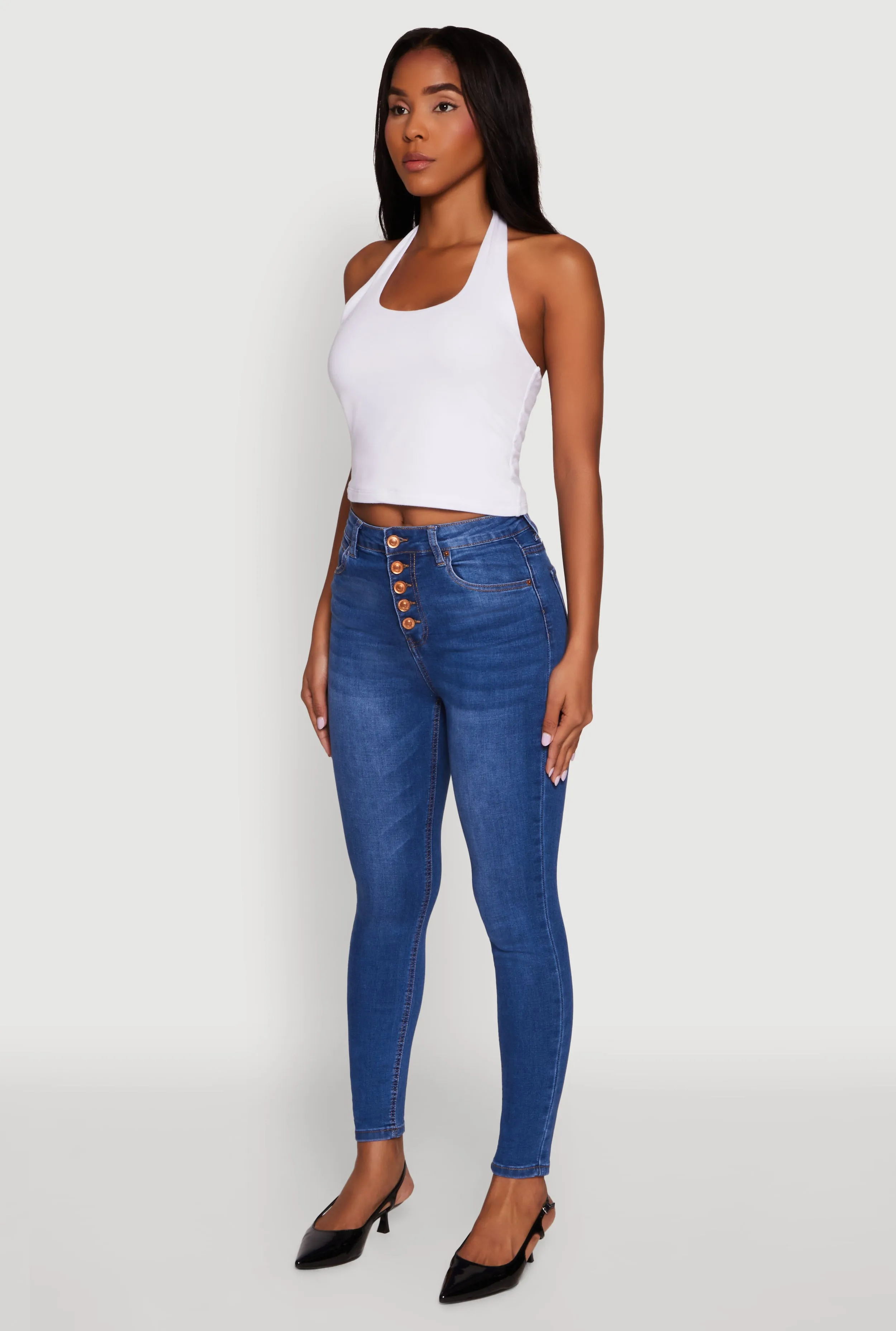 WAX Button Fly Skinny Jeans sold by Rainbow product image thumbnail 3