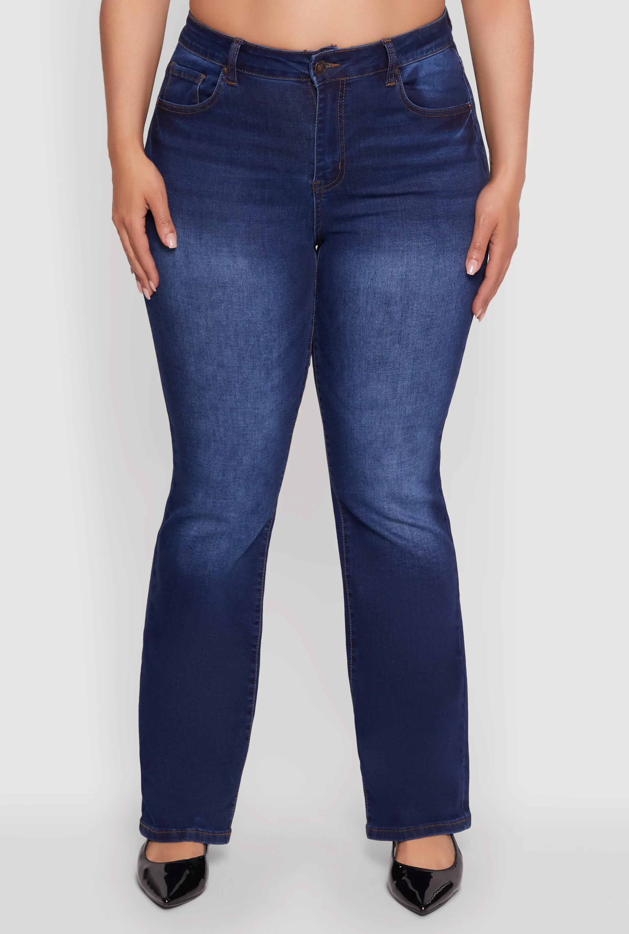 Plus Size WAX High Waisted Whiskered Slim Flared Leg Jeans sold by Rainbow product image thumbnail 5