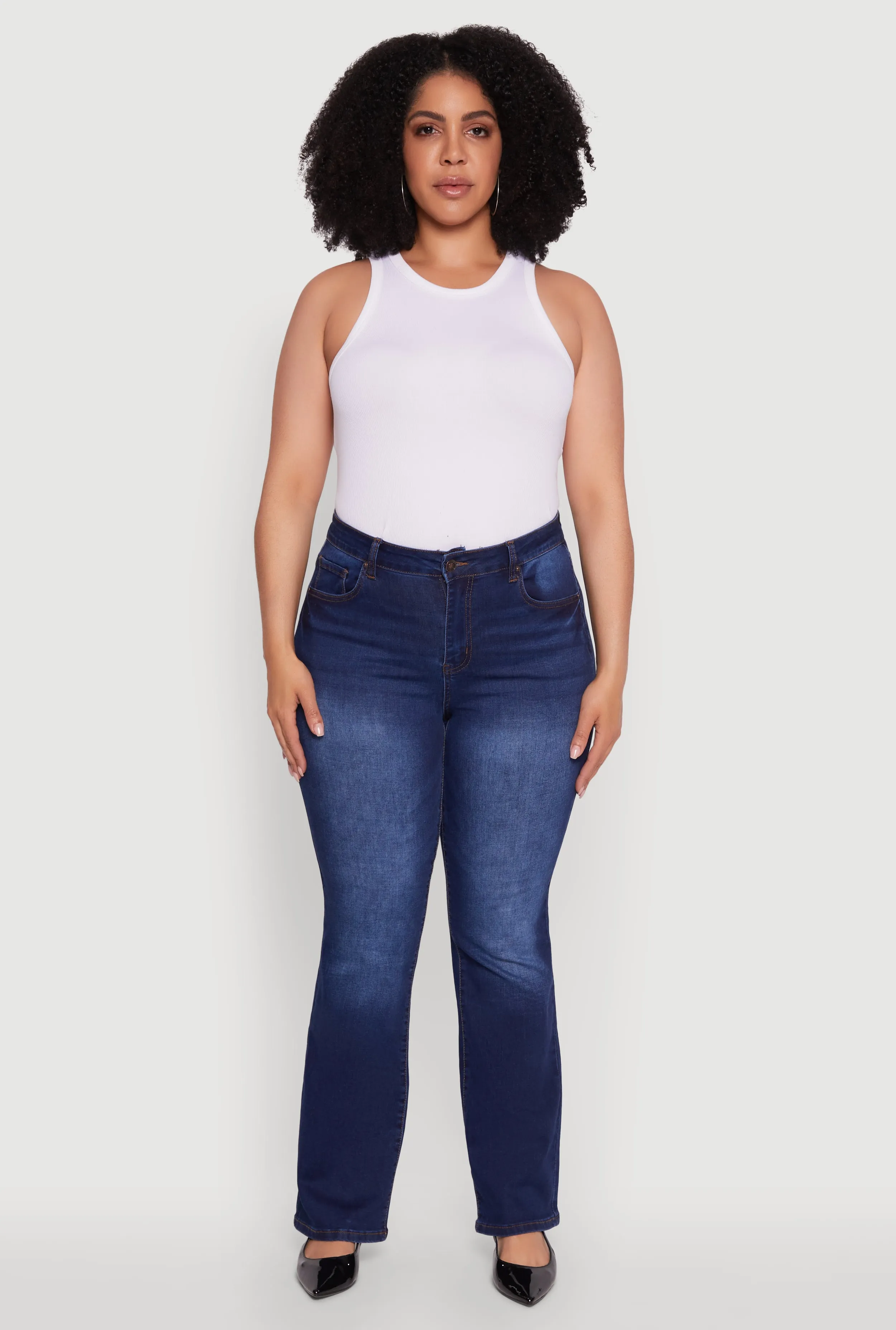 Plus Size WAX High Waisted Whiskered Slim Flared Leg Jeans sold by Rainbow product image thumbnail 2