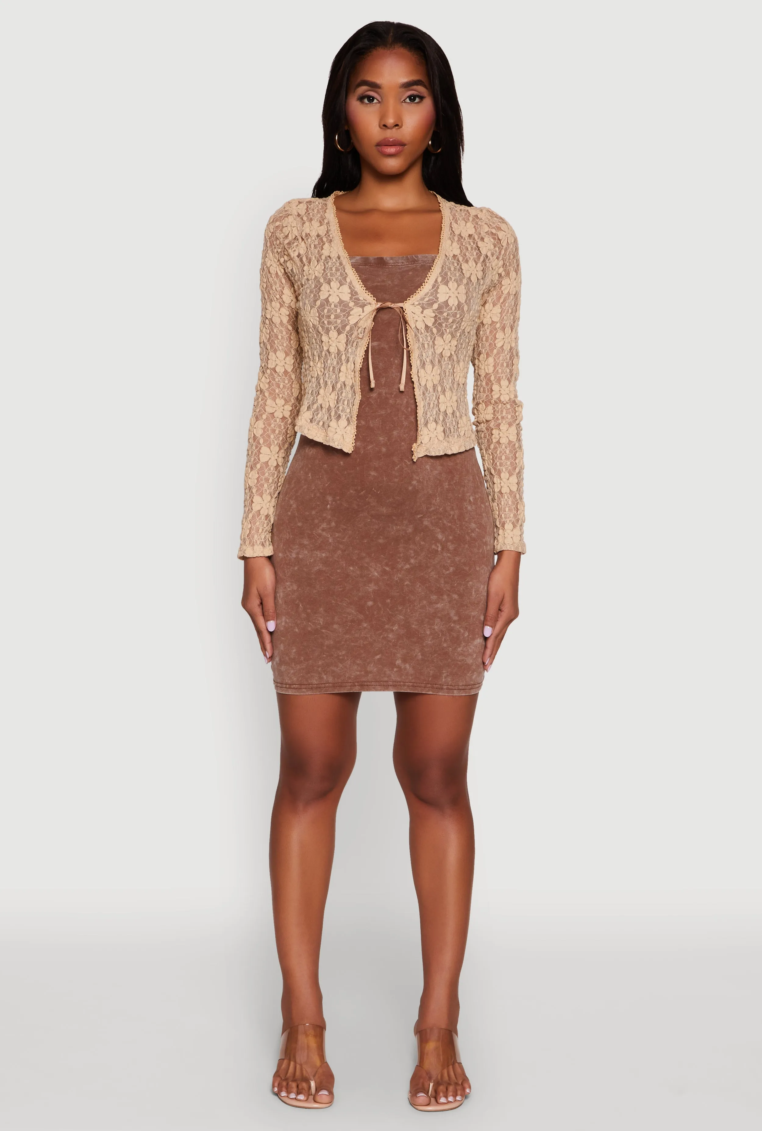 Haute Monde Floral Lace Tie Front Cardigan sold by Rainbow product image thumbnail 3