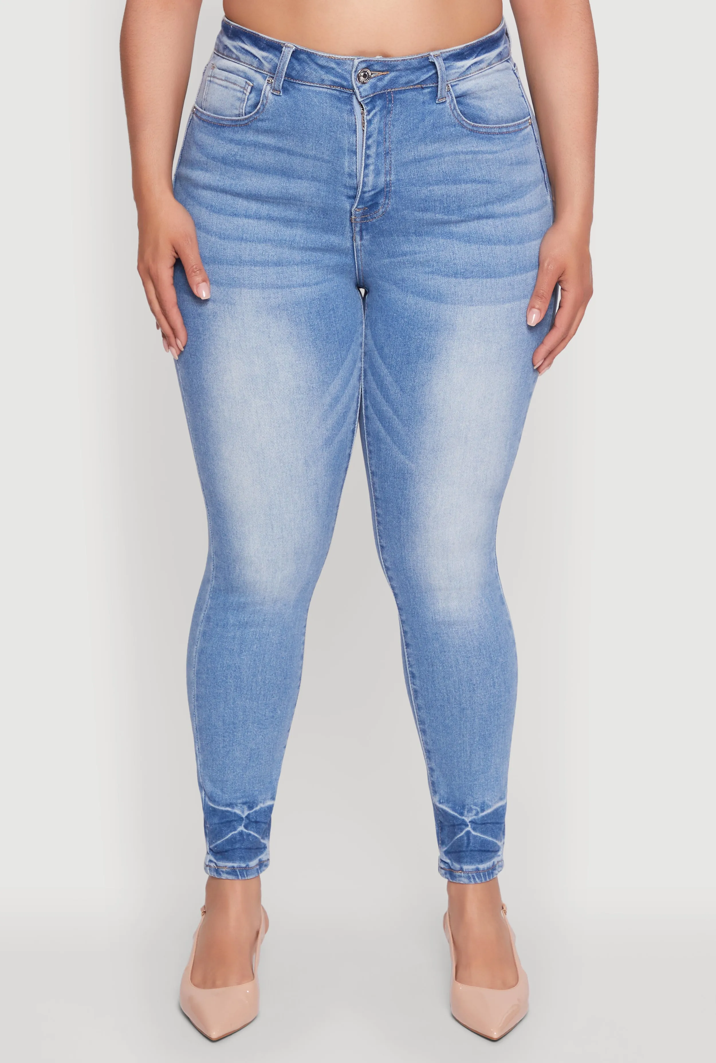 Plus Size WAX Stylish High Waisted Crinkle Hem Skinny Jeans sold by Rainbow product image thumbnail 5