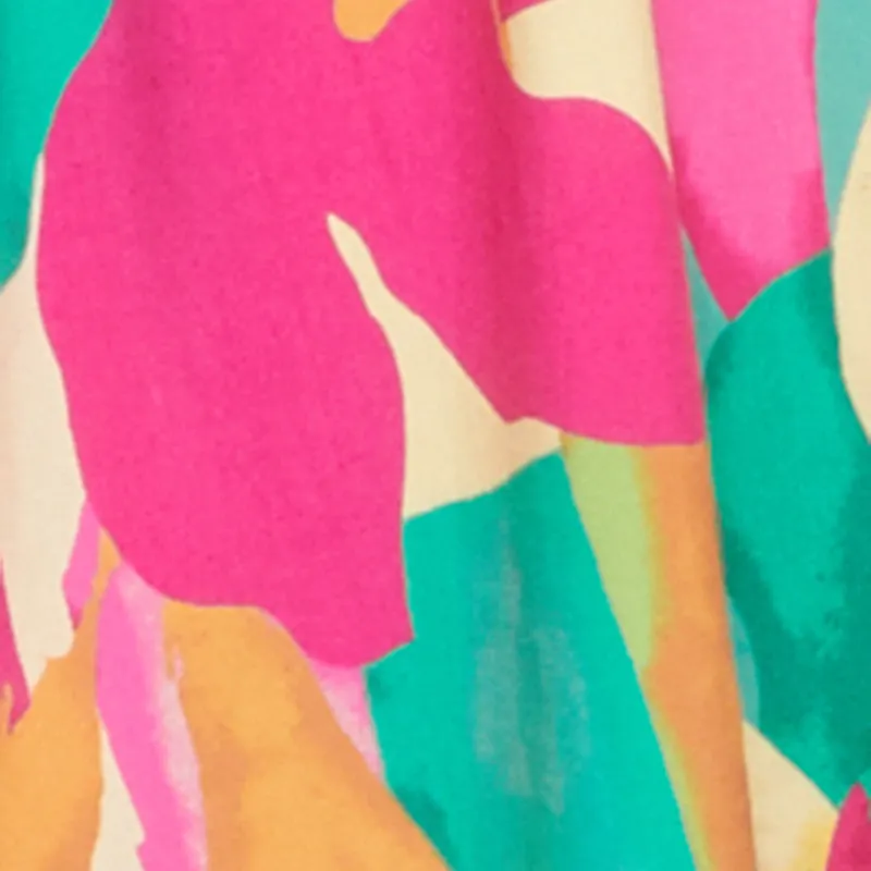 Trendy Tie Front V-Neck Sundress with Flutter Cap Sleeves sold by Rainbow product image thumbnail 4