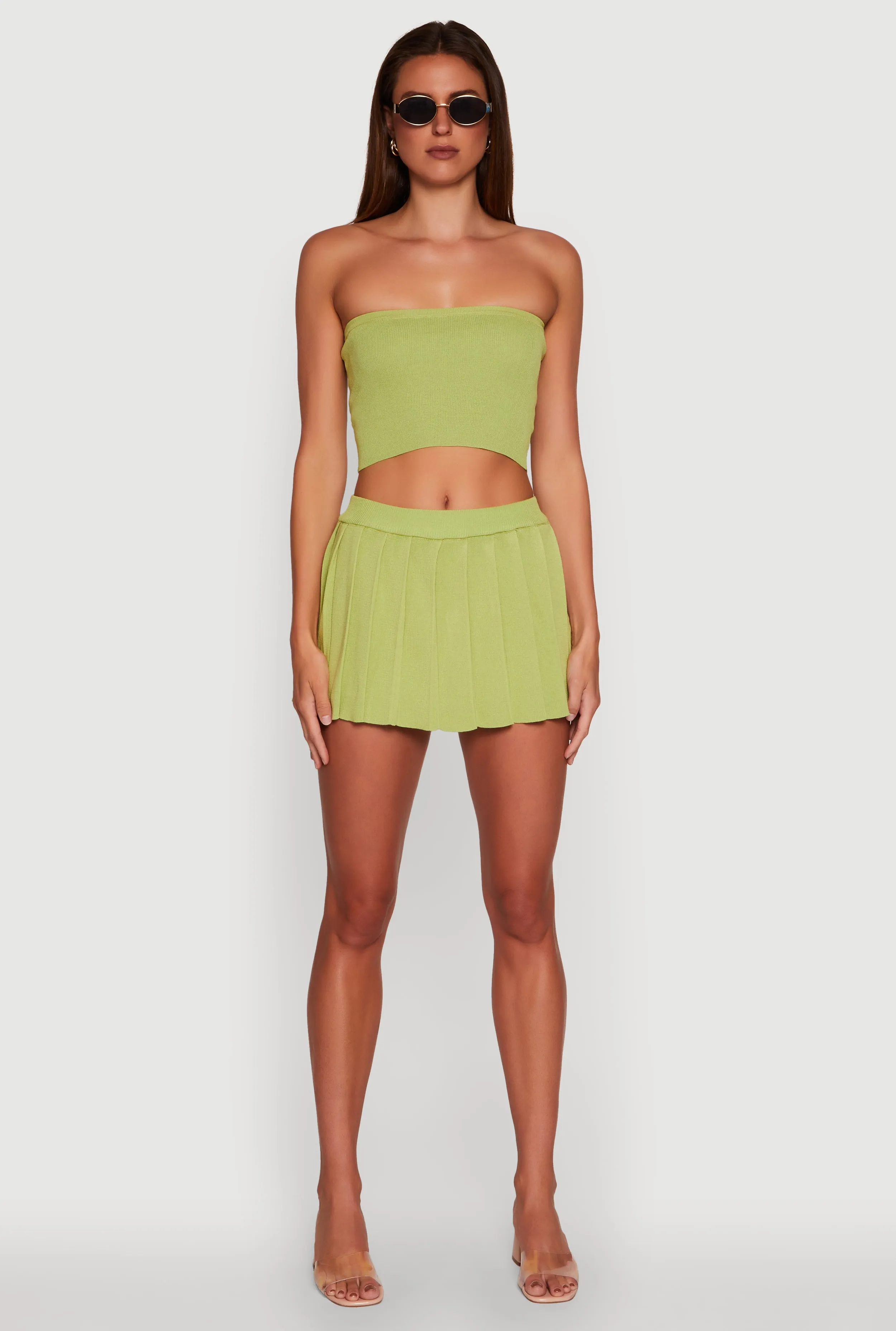 Daisy Rib Knit Cropped Tube Top sold by Rainbow product image thumbnail 2