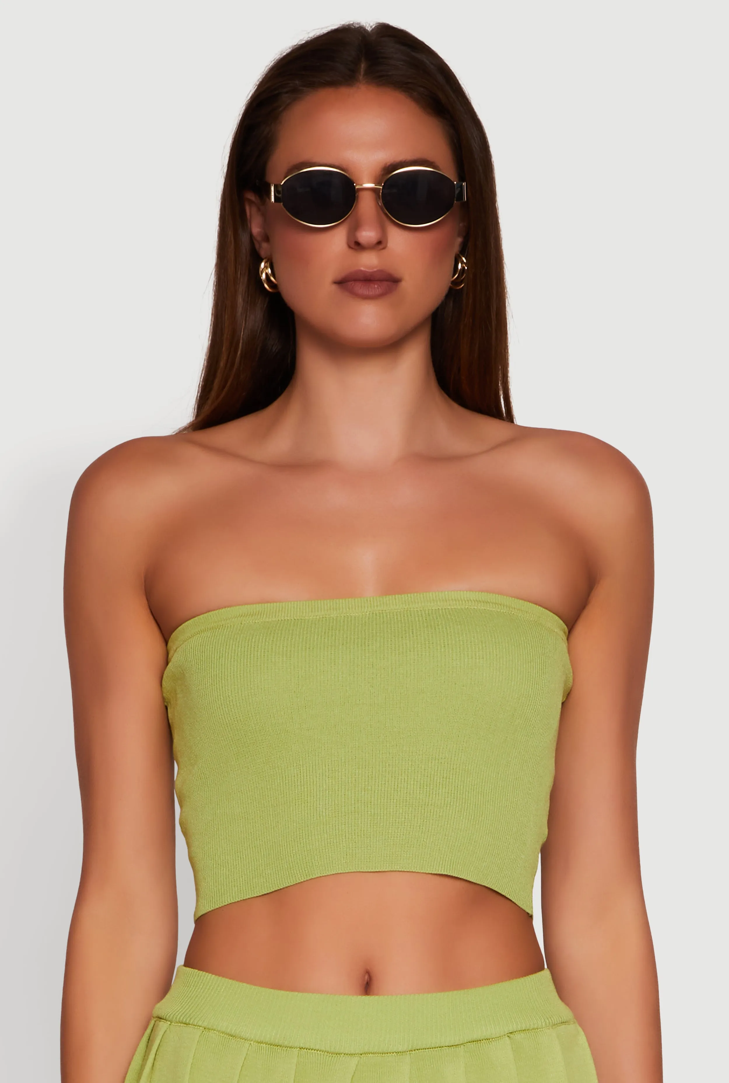 Daisy Rib Knit Cropped Tube Top sold by Rainbow