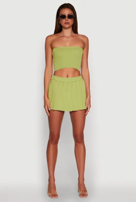 Daisy Rib Knit Pleated Skort sold by Rainbow