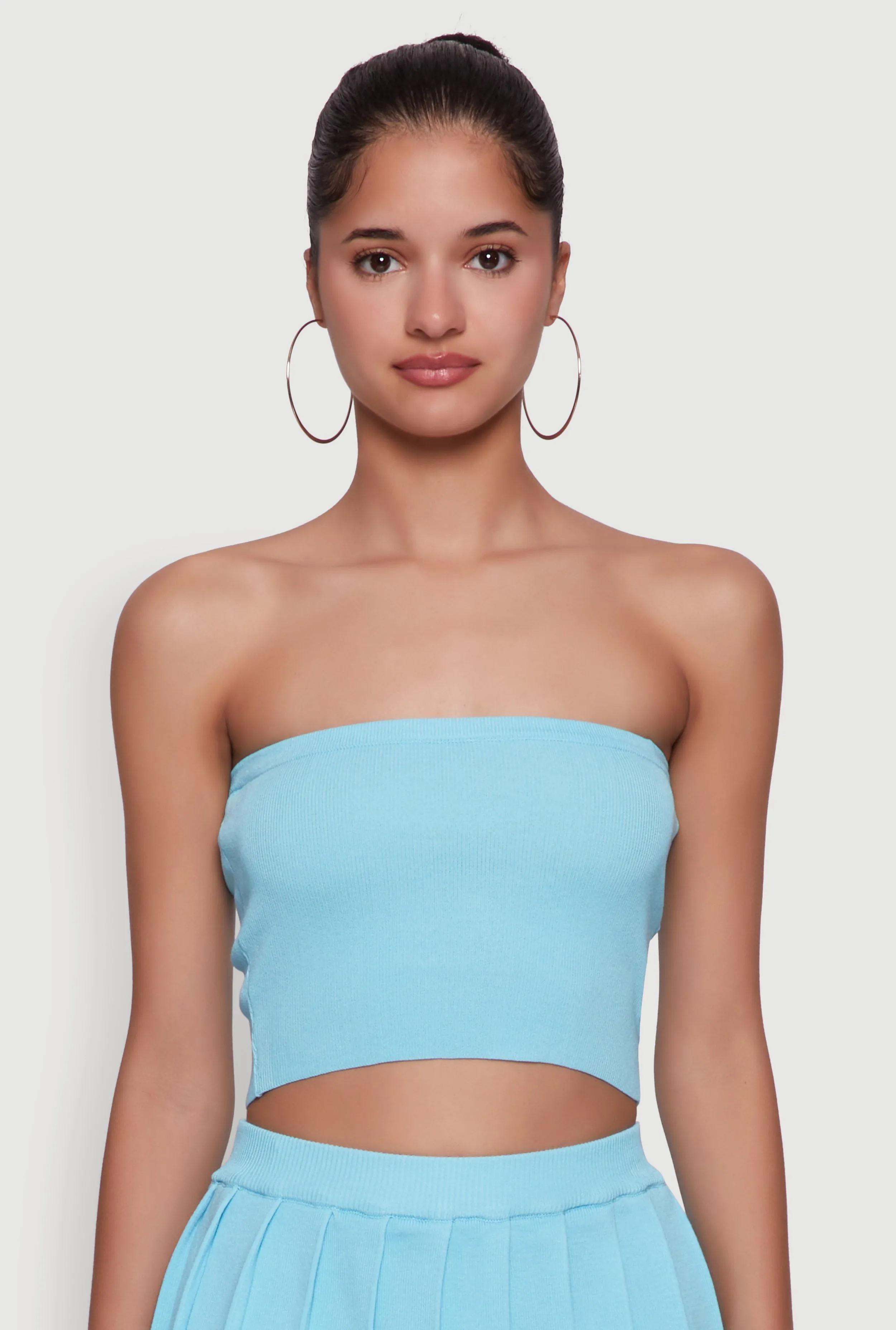 Daisy Rib Knit Cropped Tube Top sold by Rainbow