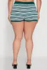 Plus Size Daisy Striped Button Detail Shorts sold by Rainbow