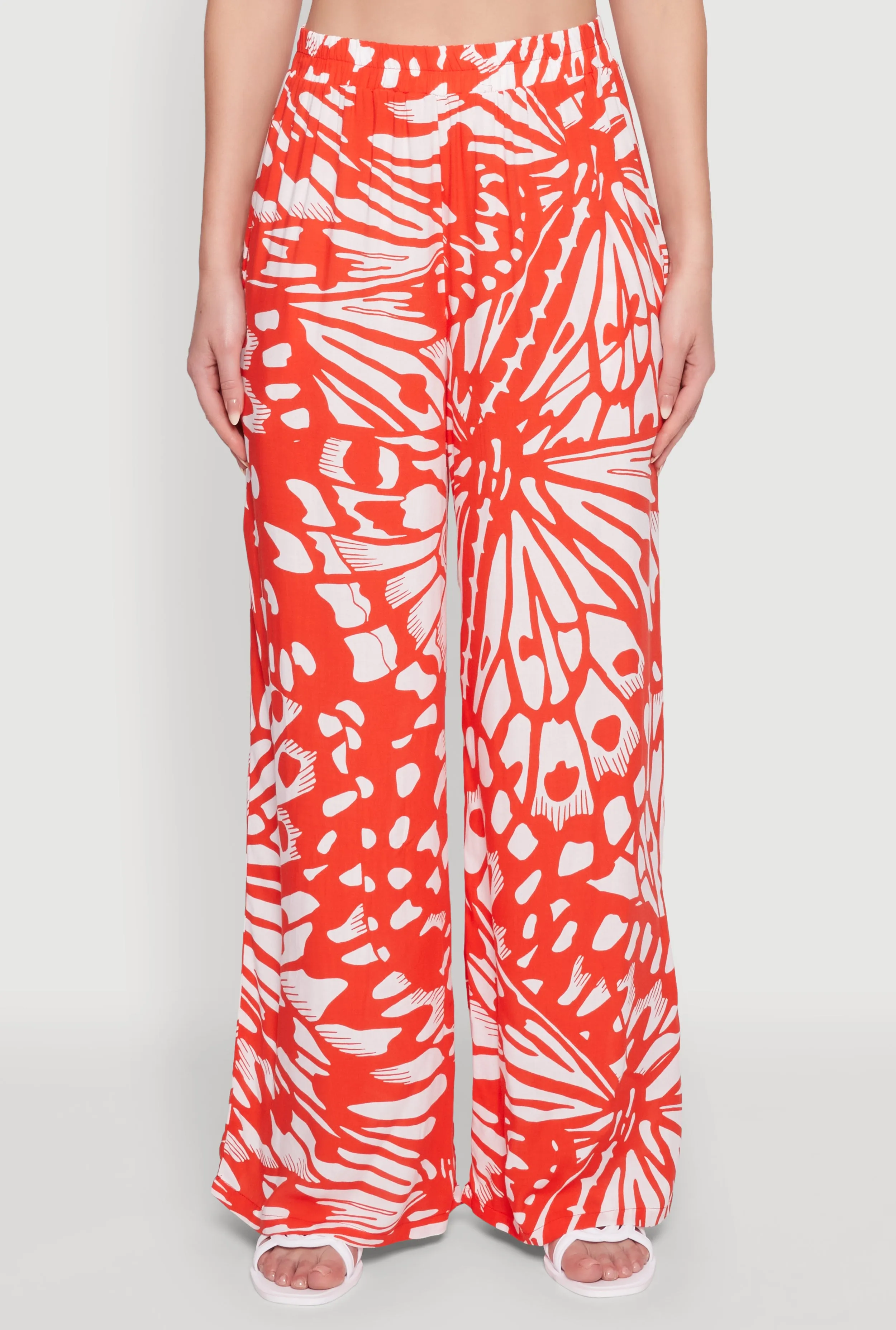 Trendy Abstract Butterfly Print High Waisted Wide Leg Pants sold by Rainbow product image thumbnail 3
